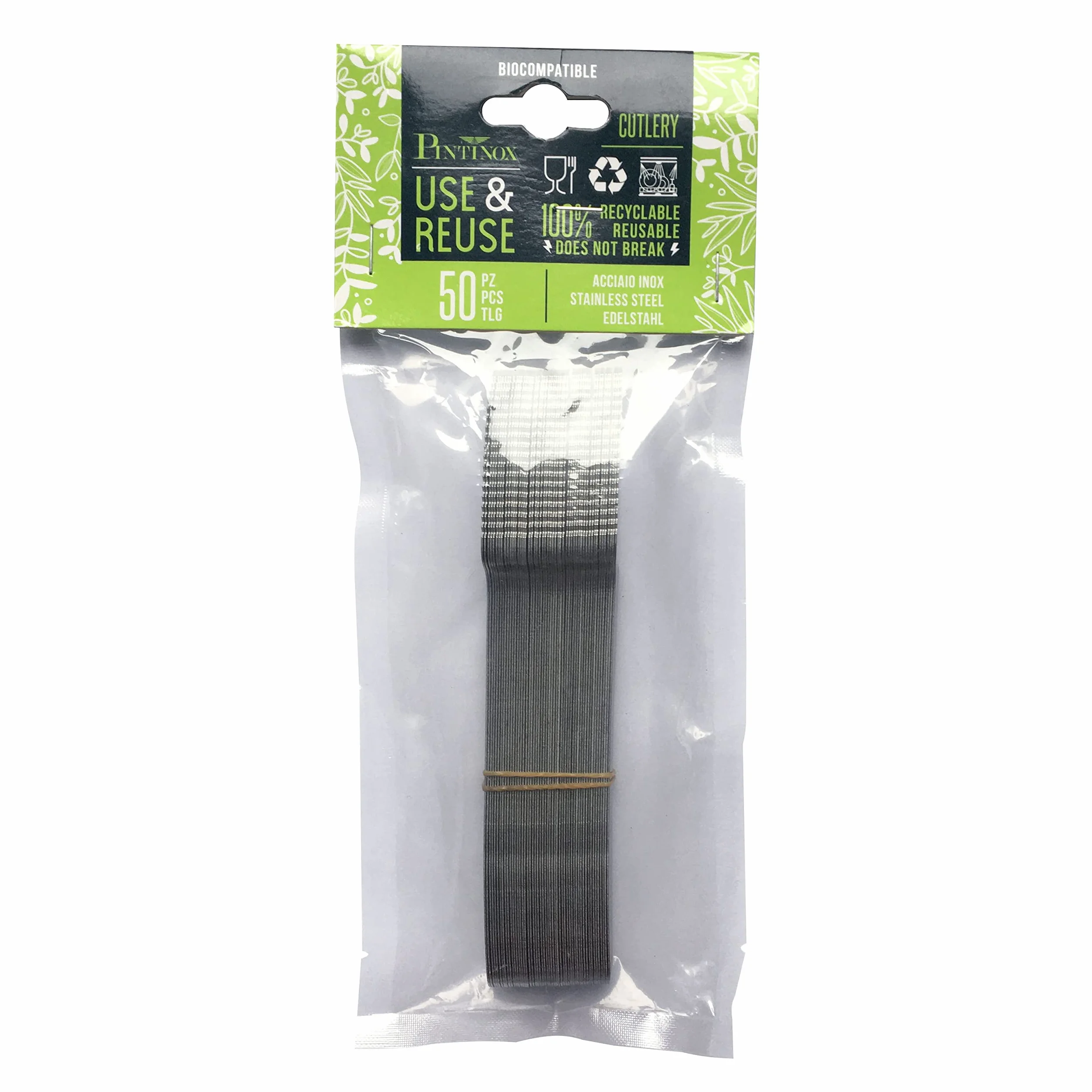 Pintinox USE&REUSE 50 coltelli acciaio inox nichel free, lavabili in lavastoviglie