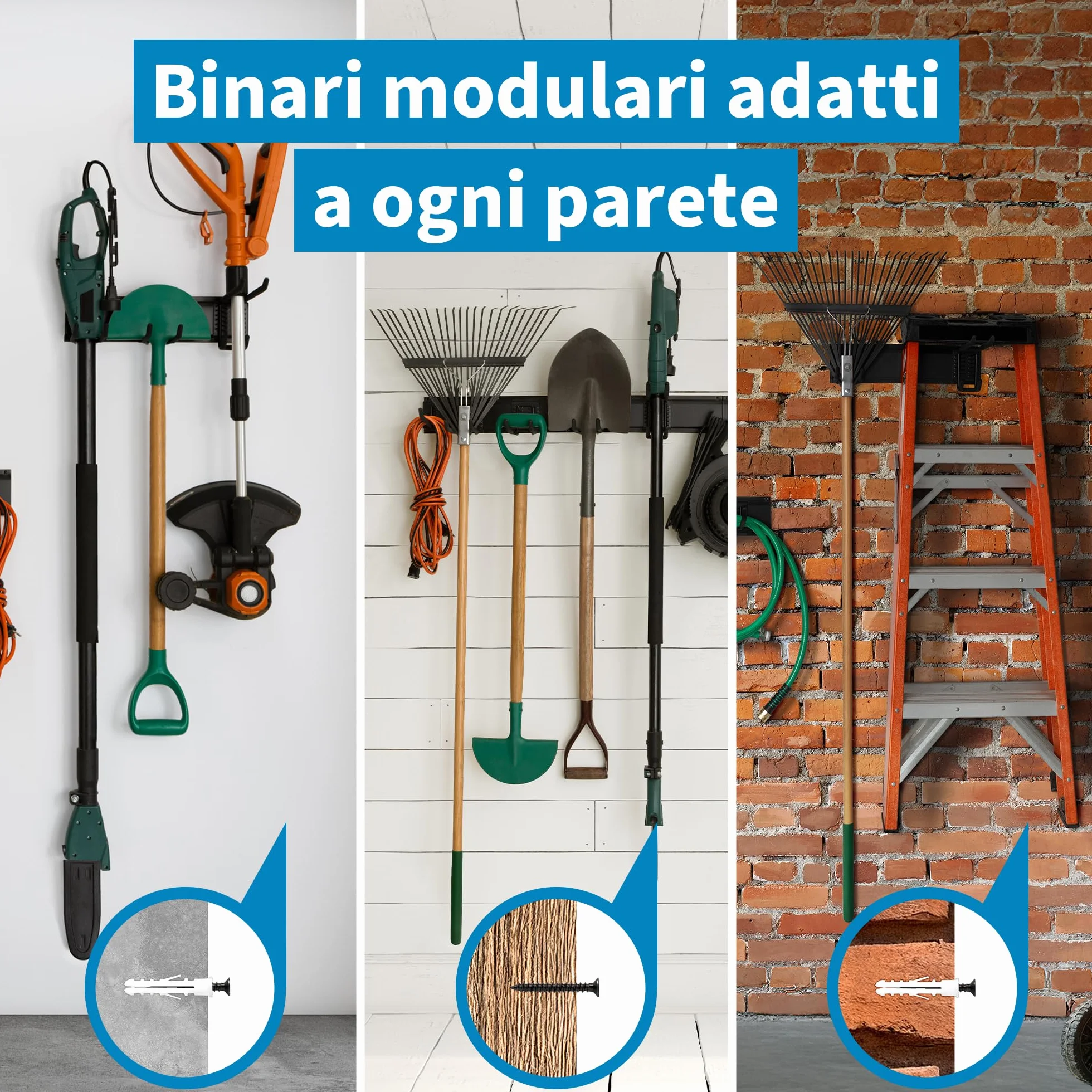 Precision Defined Pannello Porta Attrezzi da Parete (122 cm), robusto Decespugliatore da Muro e Pannelli Appendi Forato Portautensili, sistema Parete per Attrezzi da Lavoro da Giardino