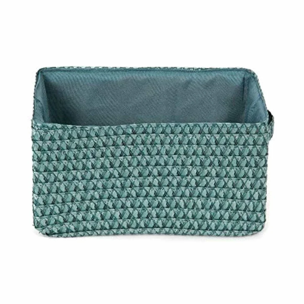 Lilou Cestino Portaoggetti Con Manici Tessuto Polipropilene Cartone 23x15x12 cm Verde