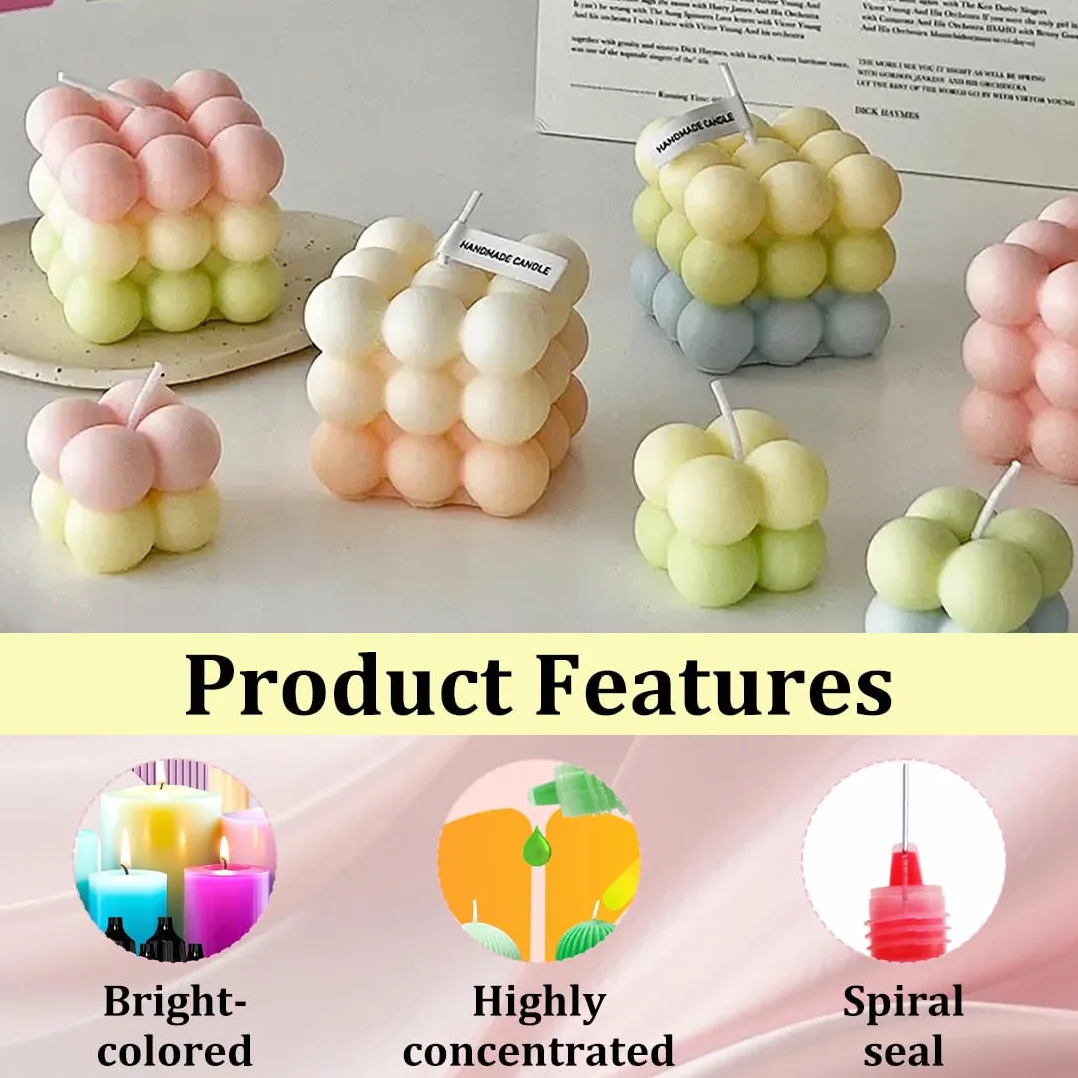 8 pezzi Candele Coloranti Coloranti per Cera di Candela Pigmenti colorati per polvere da colata Altamente Concentrato Coloranti per Cera per Candele Fai da Te per la produzione tintura
