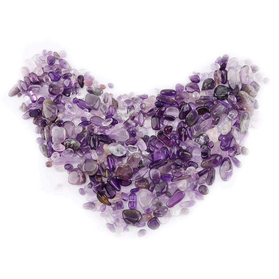 Pietra Ruvida Trucioli Cristallo Naturale Quarzo Piccolo Gemma Tumble 100g Sacchetti Viola