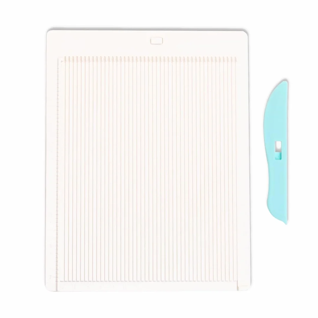 Craftelier - Mini tavola per marcatura + pieghevole turchese + guida per creare buste | Ideale per scrapbooking e artigianato | Misure in cm e pollici | Dimensioni 21,4 x 16 cm