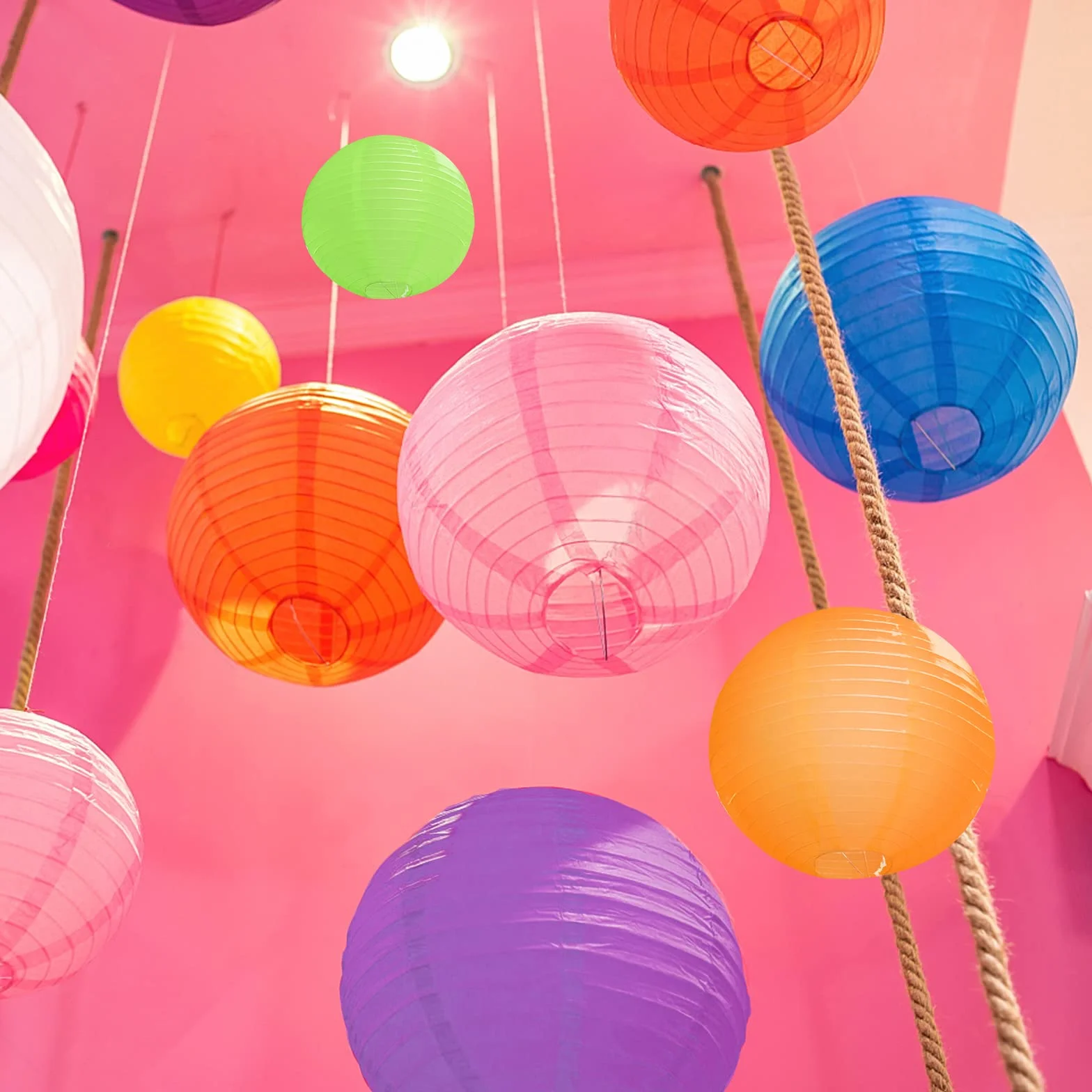 MEZOOM Lanterne di Carta Rotonde Cinesi Colori Assortiti per Festa Giardino