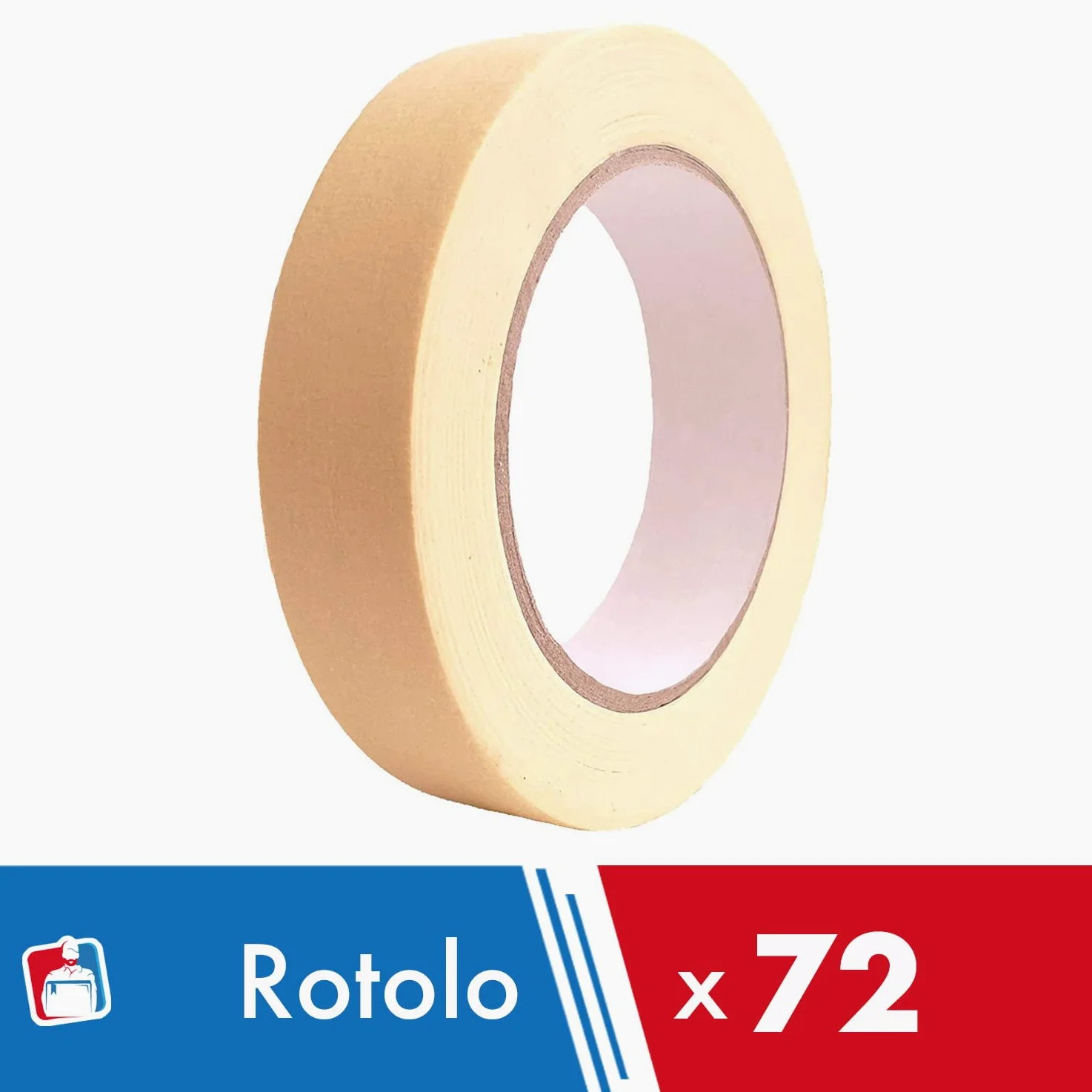 IMBALLAGGI 2000-72 Pezzi, Nastro Adesivo Carta 38x50 Resistente 80 Gradi, Nastro Mascheratura per Carrozziere e Pacchi
