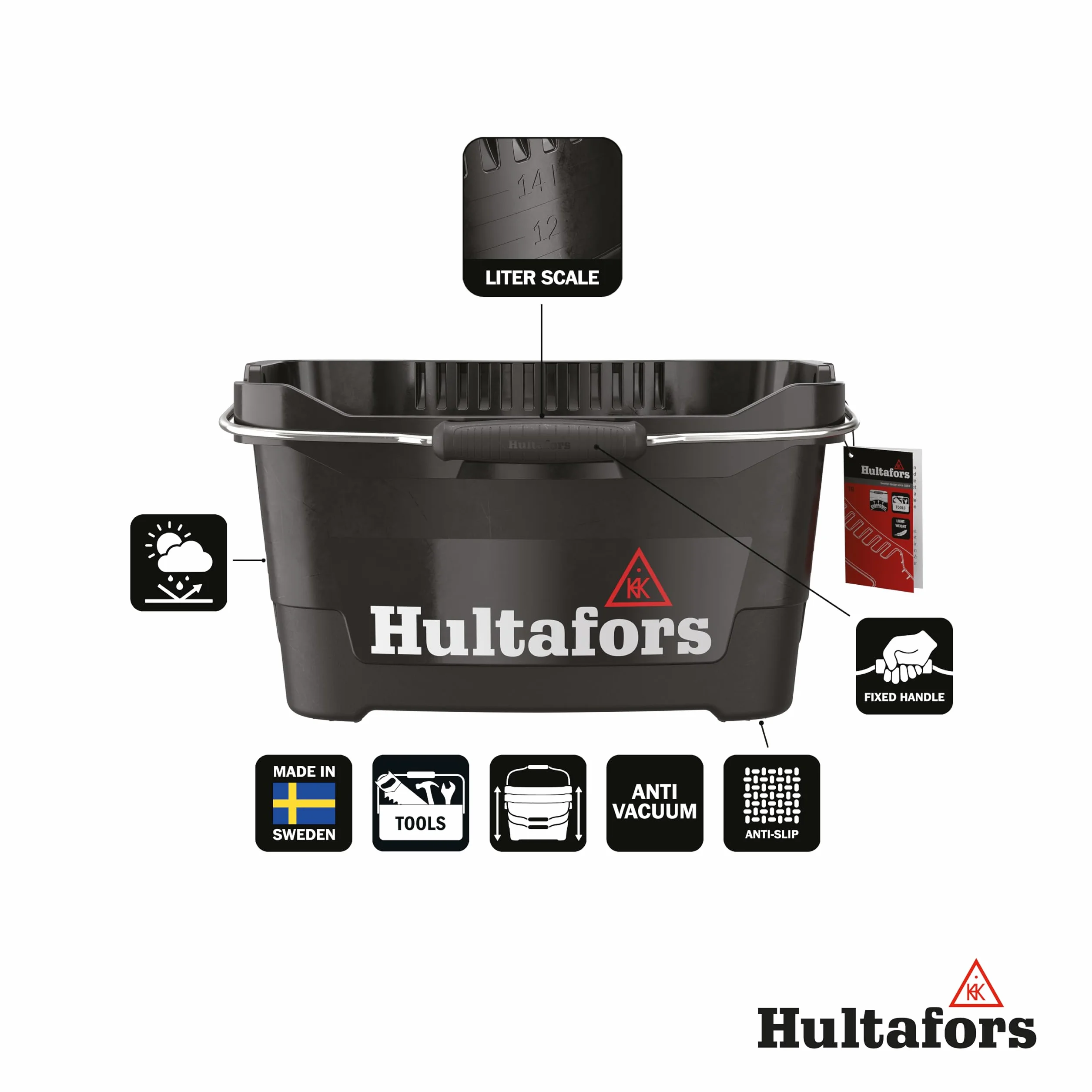 Hultafors Secchiello porta attrezzi 15 litri 100 kg ergonomico resistente