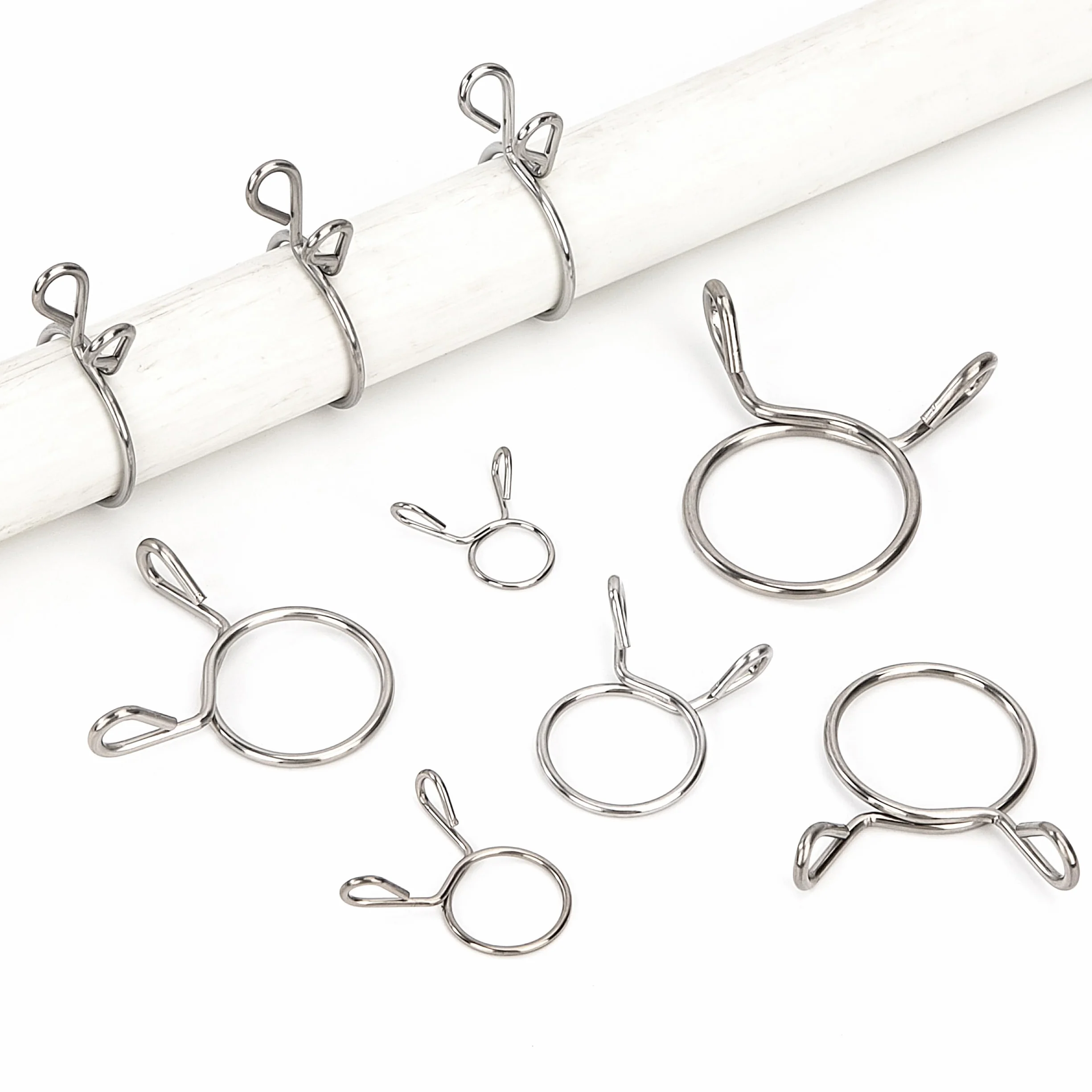 Fascetta Stringitubo a Doppia Molla 6mm Carburante Morsetto a Molla Acciaio Inossidabile 304 Morsetti Clip per Tubo Flessibile Auto Moto 20 Pezzi