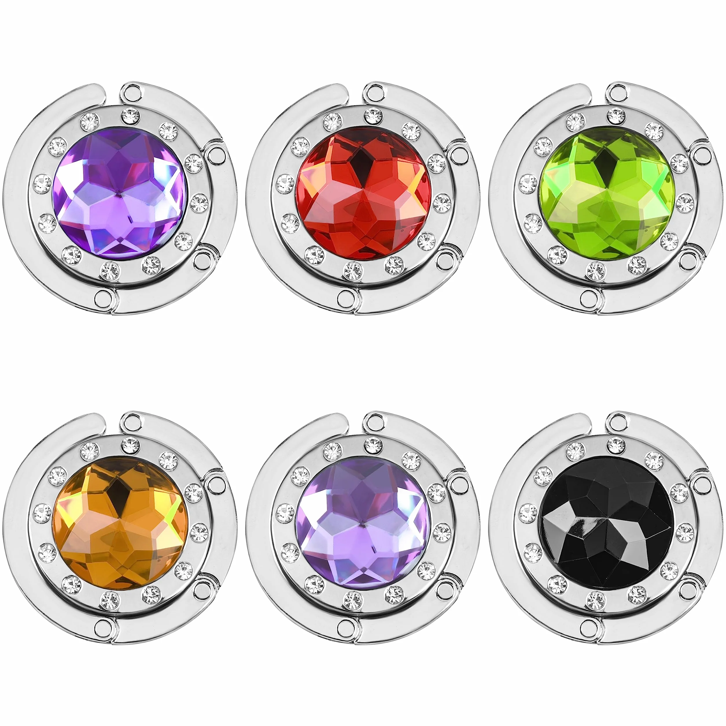 Kurtzy 6 Pezzi Appendi Borsa da Tavolo Portatile - Ganci Porta Borse e Borsette Argento - Gancio Borsa in Metallo per Tavoli/Scrivanie, Ristoranti, Uffici, Bar, Caffetterie - Regalo per Donne/Ragazze