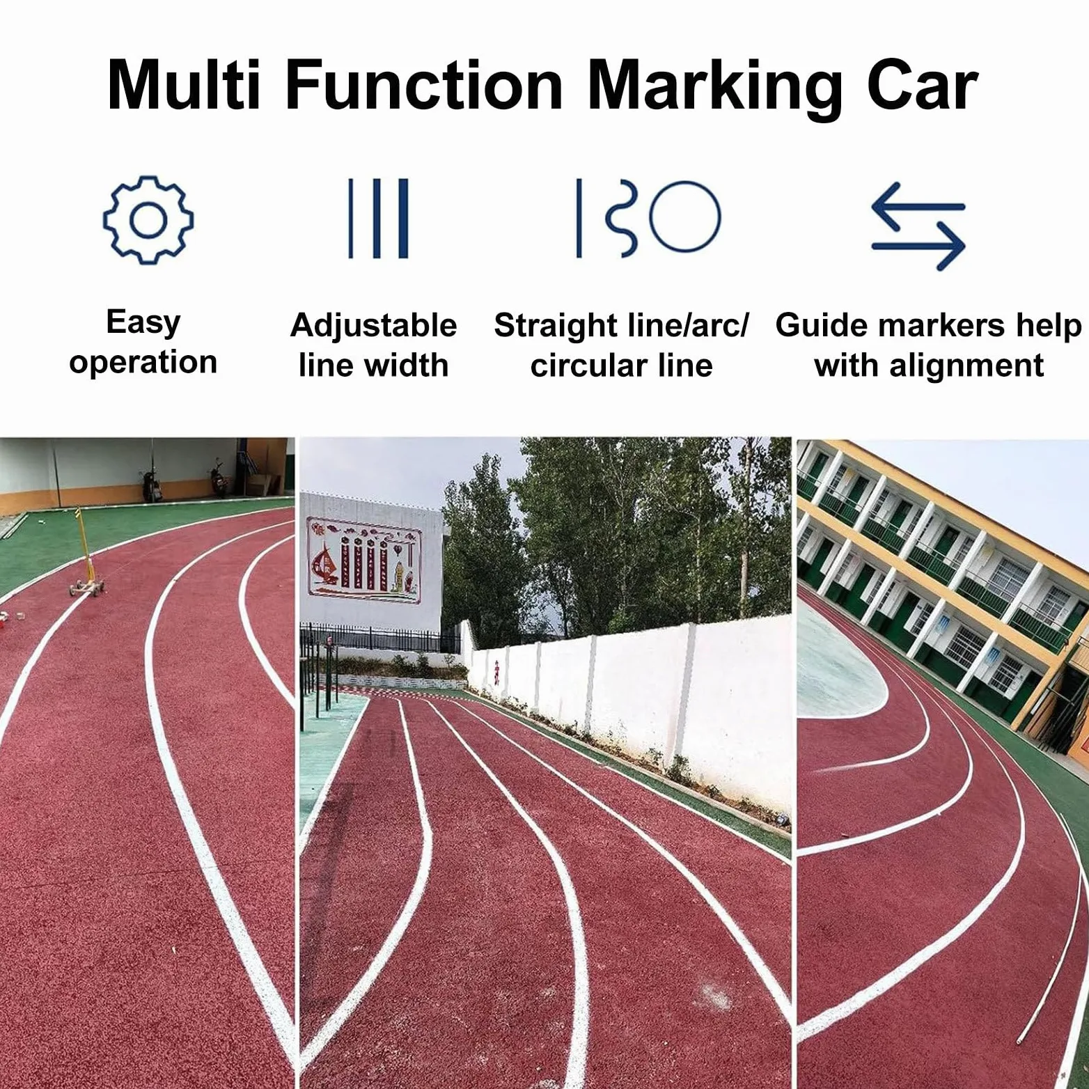 Macchina per verniciatura a linee con larghezza regolabile per parcheggi e campi sportivi