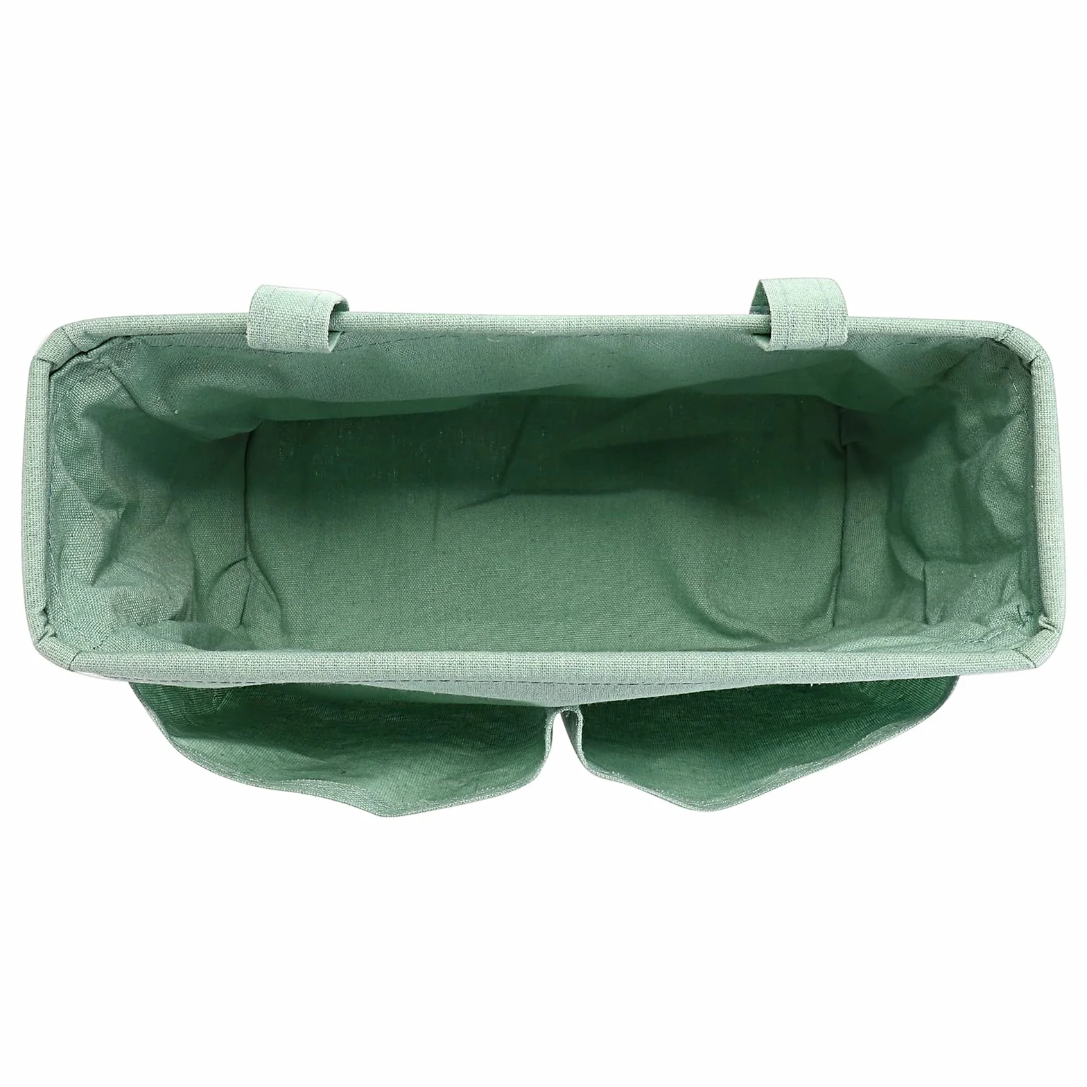 IGNPION Cestini portaoggetti da appendere al comodino in tela, tasche regolabili, organizer multiuso, verde