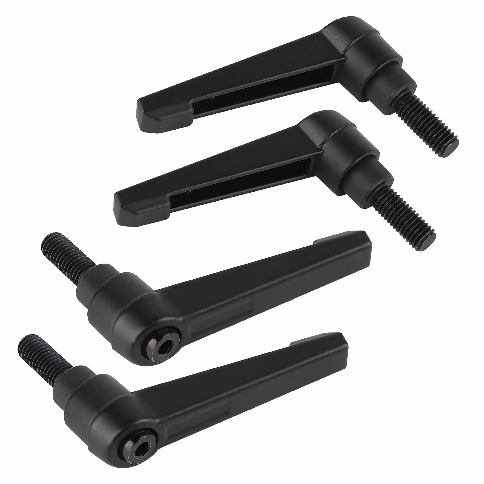 efuturetime 4 Pcs Maniglie a Leva di Serraggio M8-20mm Maniglia a Ripresa di Boccaggio Regolabile in Acciaio al Carbonio Nero