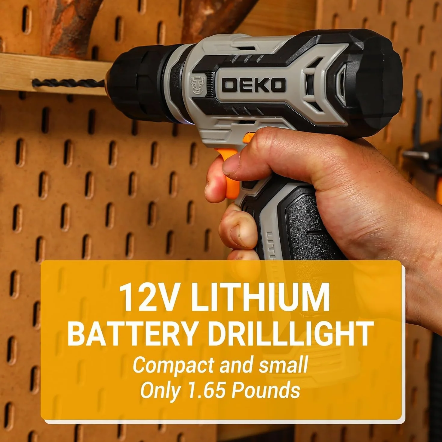DEKO Cassetta Attrezzi Completa con Trapano Avvitatore Batteria 12V, 133 Pezzi Valigetta con Set Completo di Punte (Grigio)