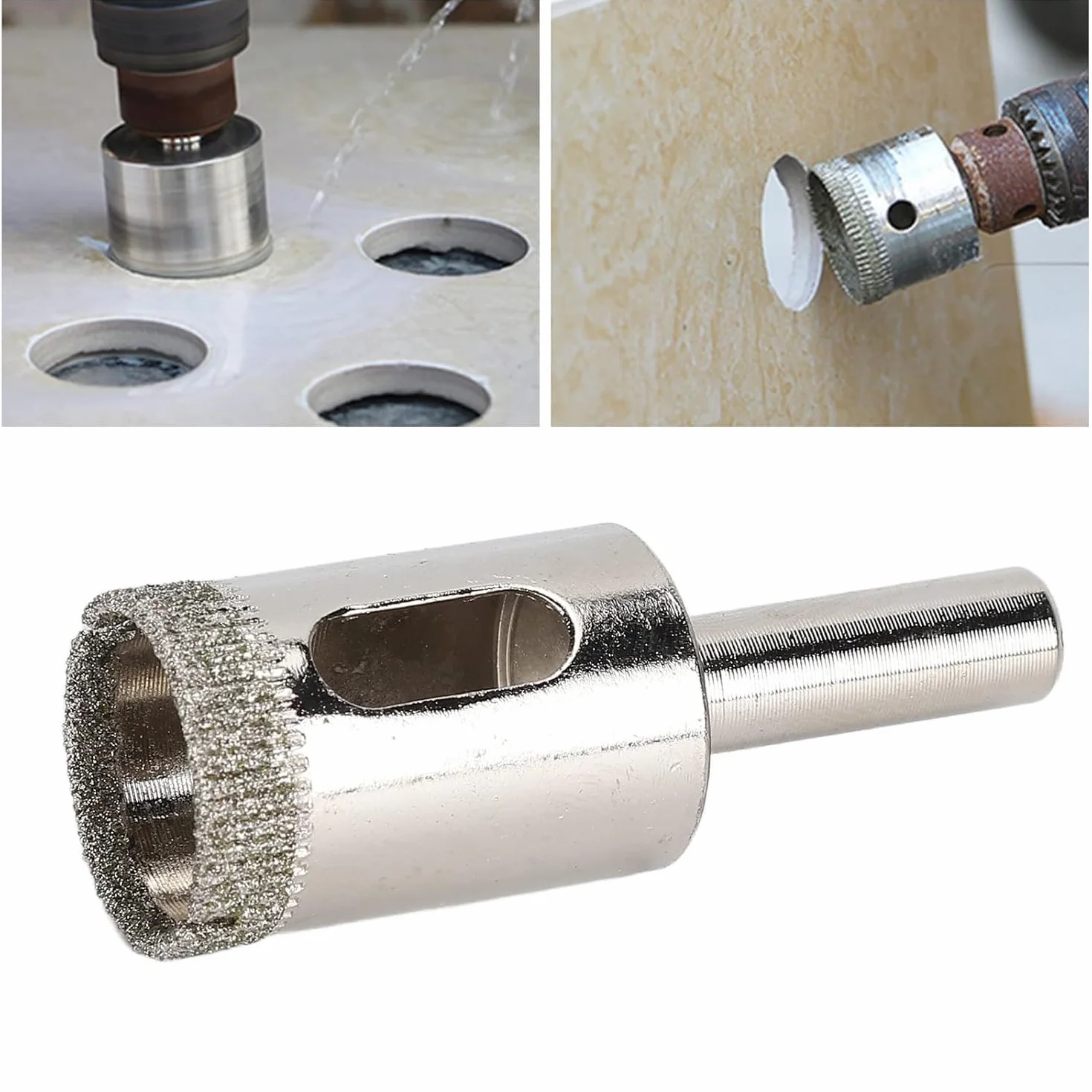 Topolenashop 2x Punta Diamantata 14 mm per Vetro, Piastrelle, Marmo e Ceramica – Sega a Tazza Rivestita in Diamante – Frese Affilate per Fori Precisi – Compatibili con Trapani Manuali ed Elettrici
