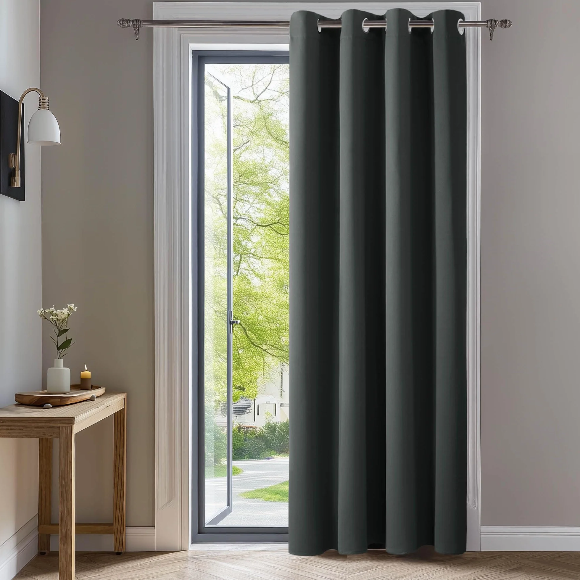 Deconovo Tenda Oscurante da Interno, Termica Isolante, Anti-Rumore, con Anelli, Ideale per Camera da Letto e Soggiorno, 140x240 CM, Grigio Scuro 1 Pezzo