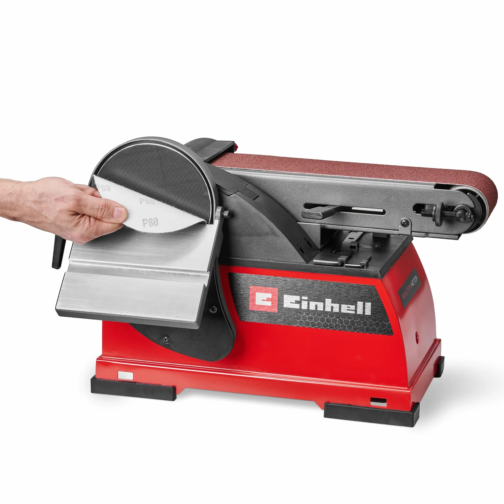 Einhell Levigatrice a disco a nastro TE-US 400 (400 W, Ø 150 mm disco abrasivo, 100 x 914 mm nastro abrasivo, 348 m/min max. Velocità del nastro abrasivo, compresi gli accessori)