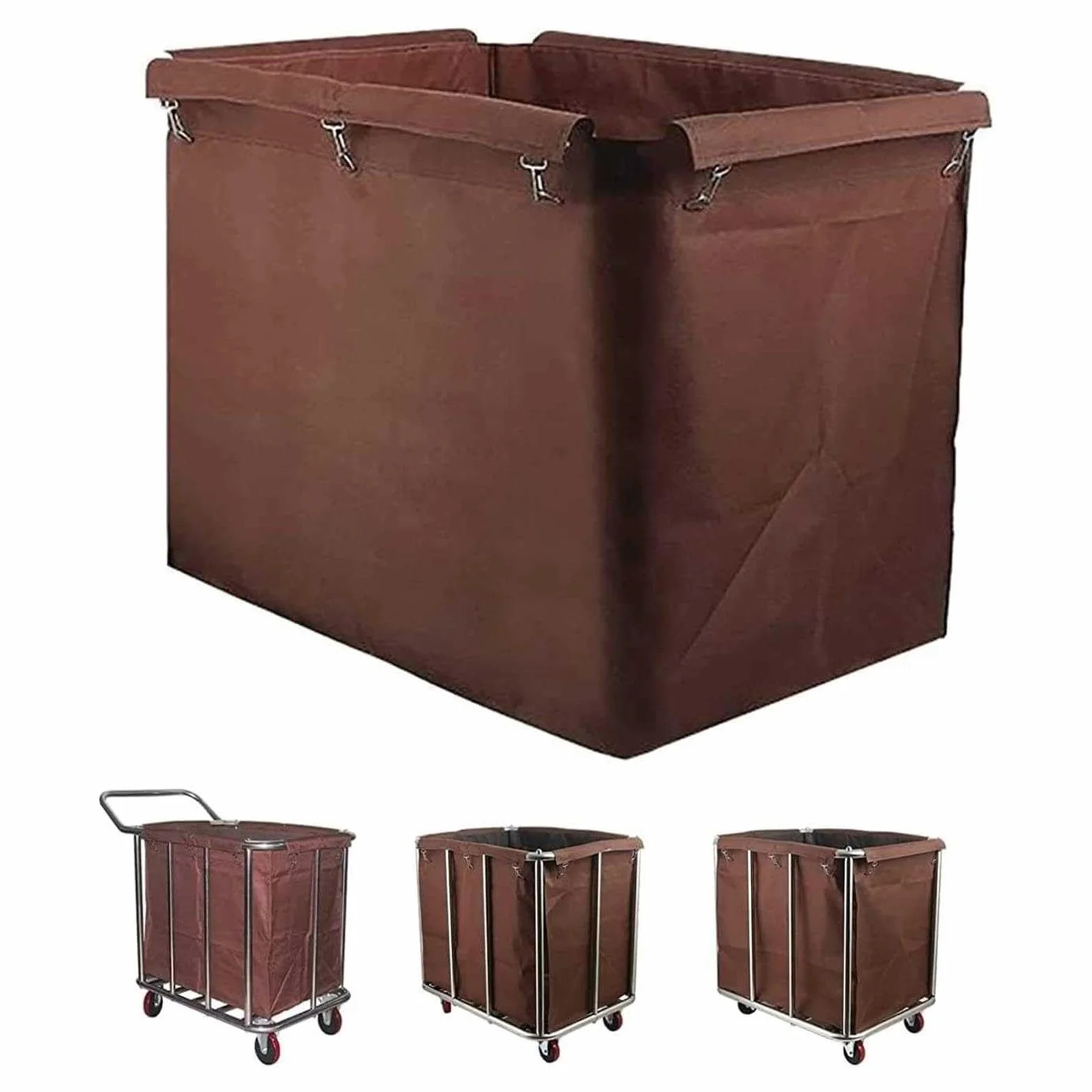 Borsa di ricambio per carrello della biancheria, borsa di ricambio per carrello portabiancheria commerciale rettangolare, cesto portabiancheria, 400 l, staccabile, impermeabile, in tessuto Oxford (B)