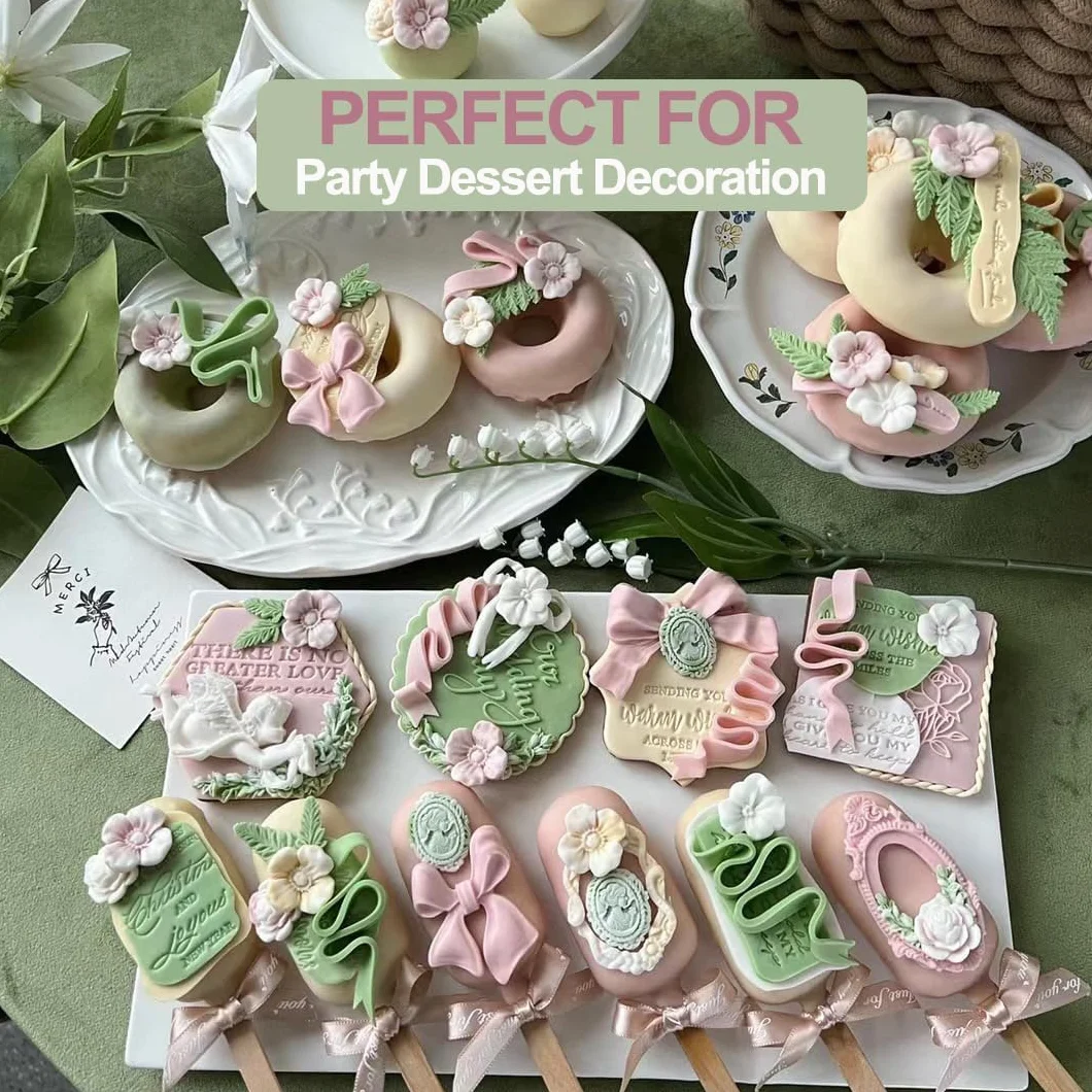 Stampo Silicone Fiori 5 Pezzi 3D Stampi Silicone Fiori Stampi in Silicone Fiori Pasta di Zucchero per Decorazione di Torte, Pasticceria, Produzione di Saponi Candele (A)