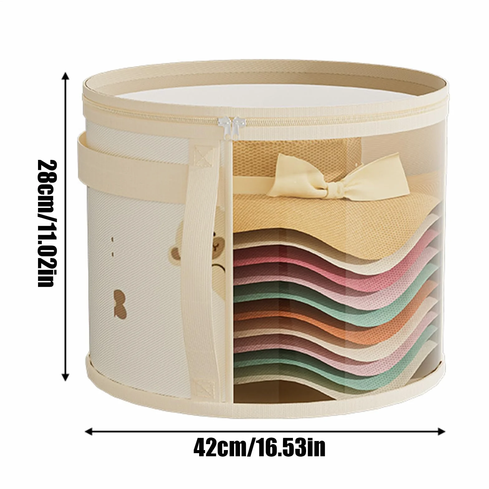 Generisch Scatola portaoggetti per cappelli impilabile antipolvere pieghevole organizer rotondi viaggi