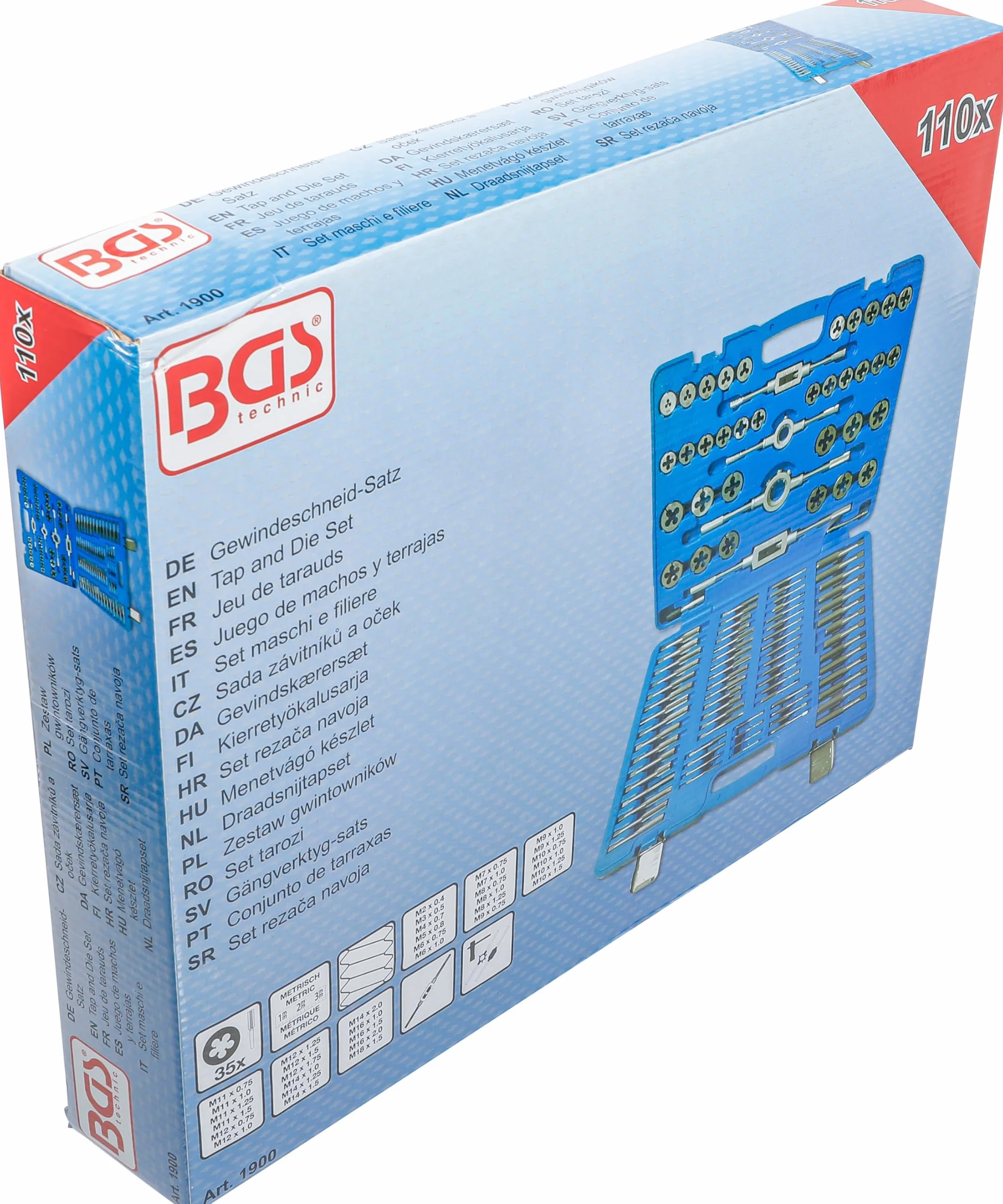 BGS 1900 | Set maschi e filiere | M2 - M18 | 110 pz.