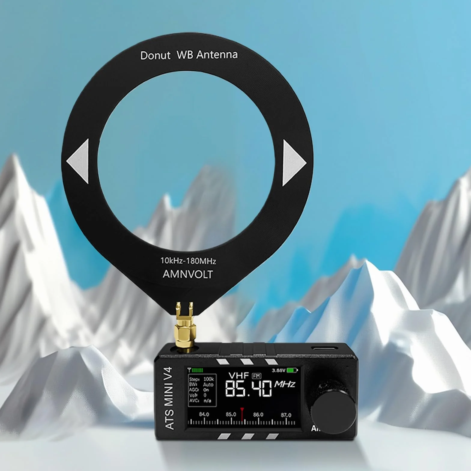 Ricevitore DSP portatile full-band mini radio V4 ATS con amplificatore cuffie e schermo IPS 1,9" per esterni