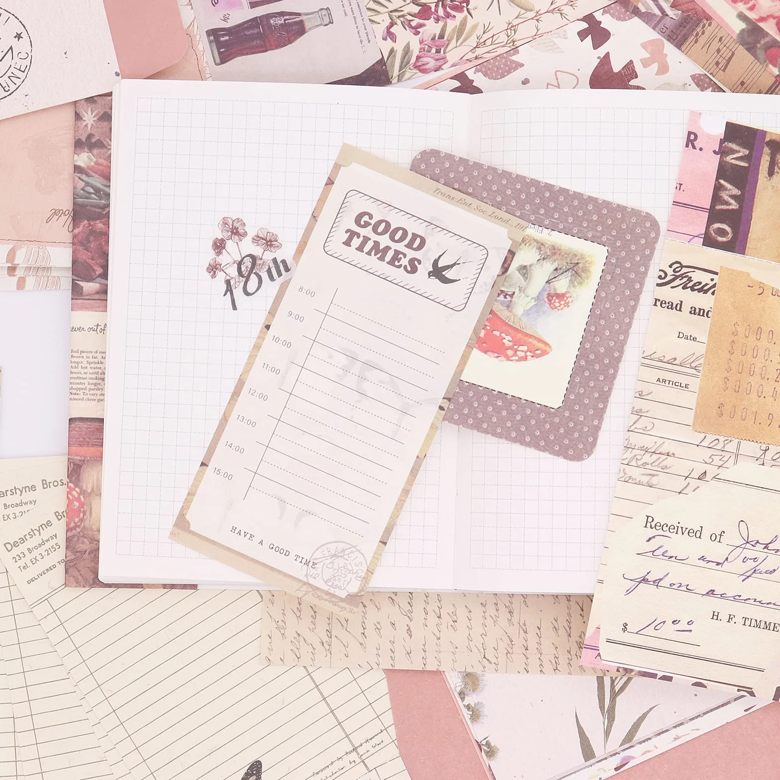 Gearific Kit di forniture per scrapbooking, kit per album di ritagli estetici con taccuino a griglia A6, forniture per diari fai da te, regalo di compleanno per adolescenti, ragazze, bambini, donne