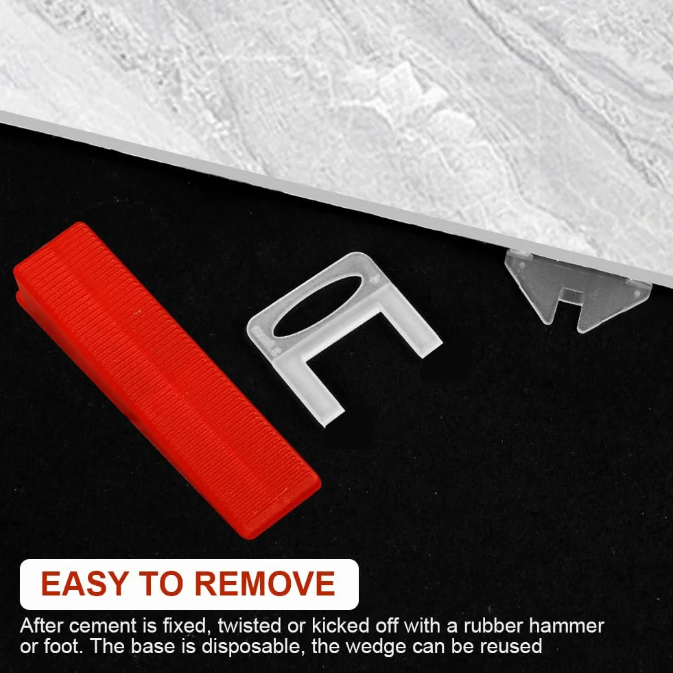 Flintronic 200 Pezzi Clip Distanziatore di Livellamento, Fissaggio Piastrelle Monouso Supporto Distanziatore, per Piastrelle 2mm, Distanziatori Livellanti per Piastrelle Bagno Cucina Terrazzo