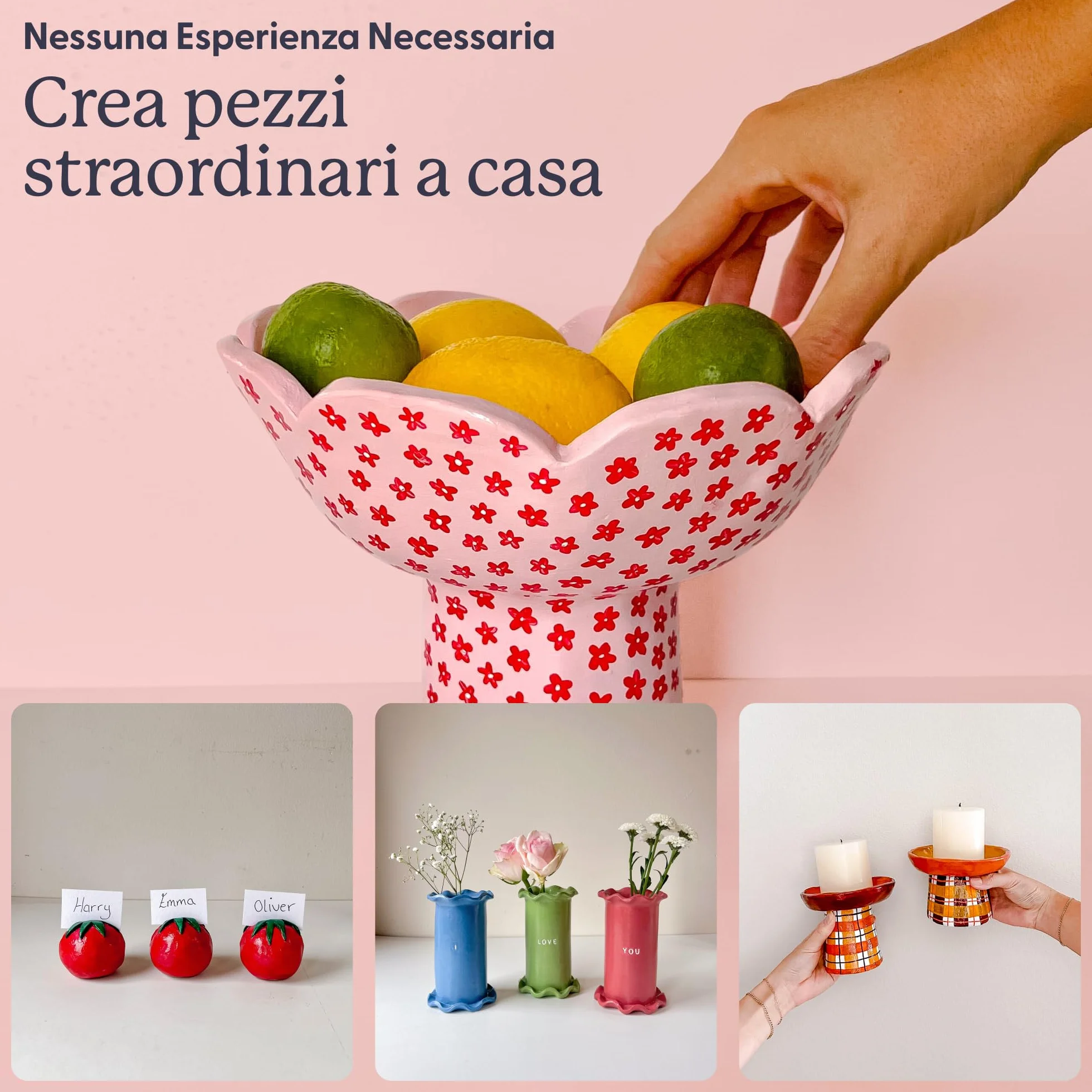 Sculpd Kit di ceramica per principianti con argilla ad asciugatura rapida, set di vernice e strumenti