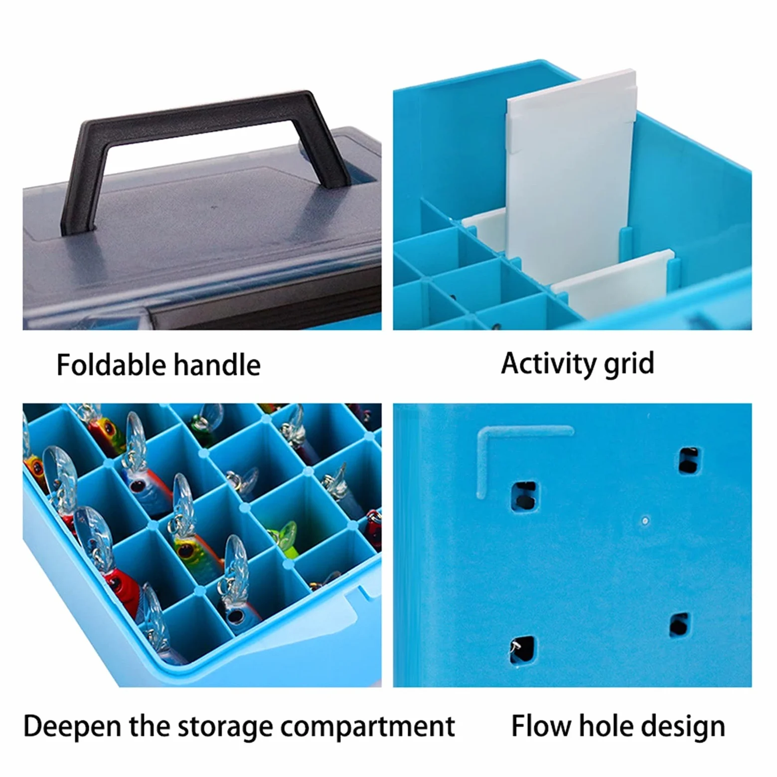 Scatola Portaoggetti per Ami da Pesca alla Carpa Accessori for Esca Box Grande capacità Portatile Box Portable Tool Box Esterno Box Box Organizer Accessori da Pesca Contenitore per Esche