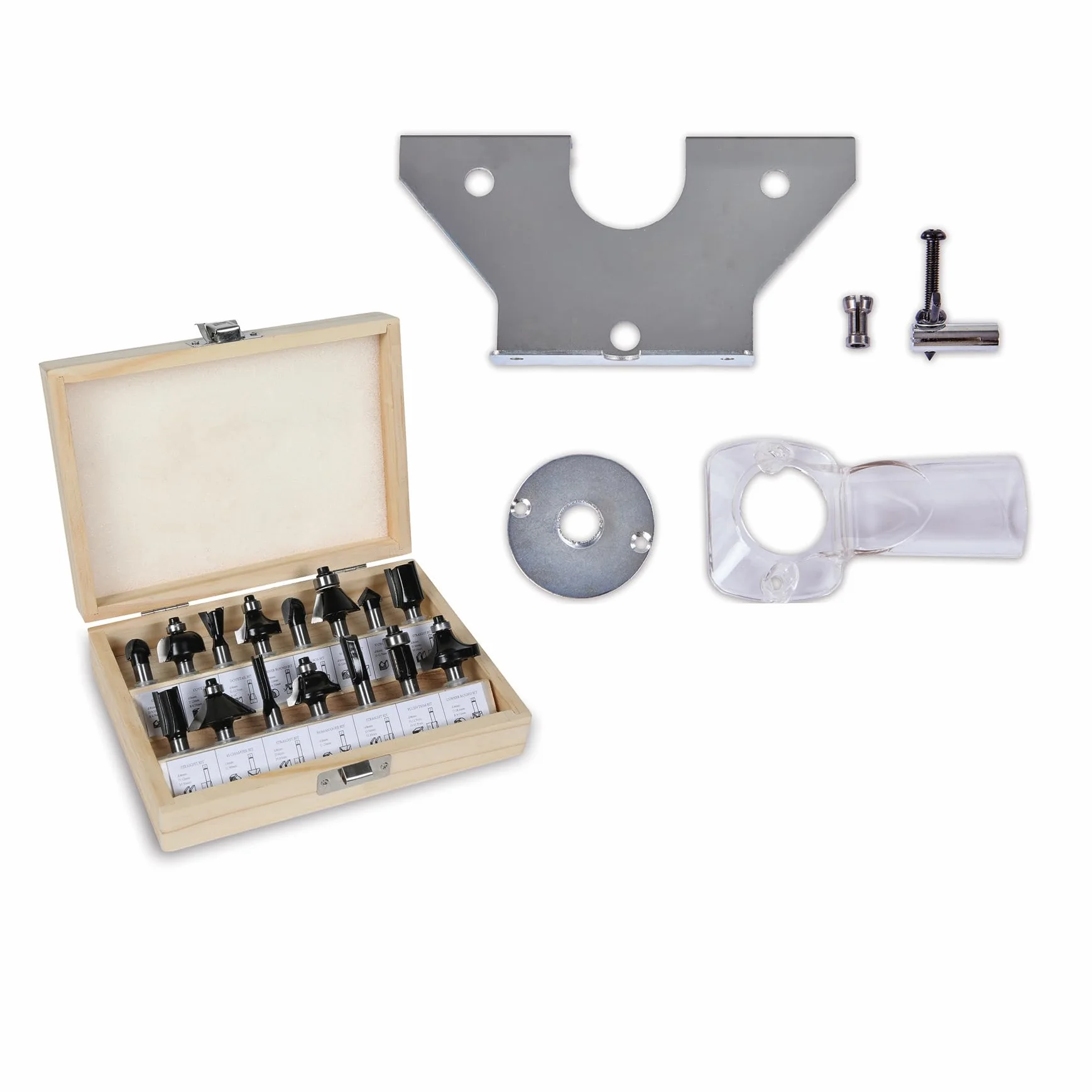 Einhell fresatrice verticale TC-RO 1155 Kit (1100 Watt, Ø 6 e 8 mm, regolazione della velocità, guida parallela, adattatore di aspirazione, incl. accessori e varie frese)