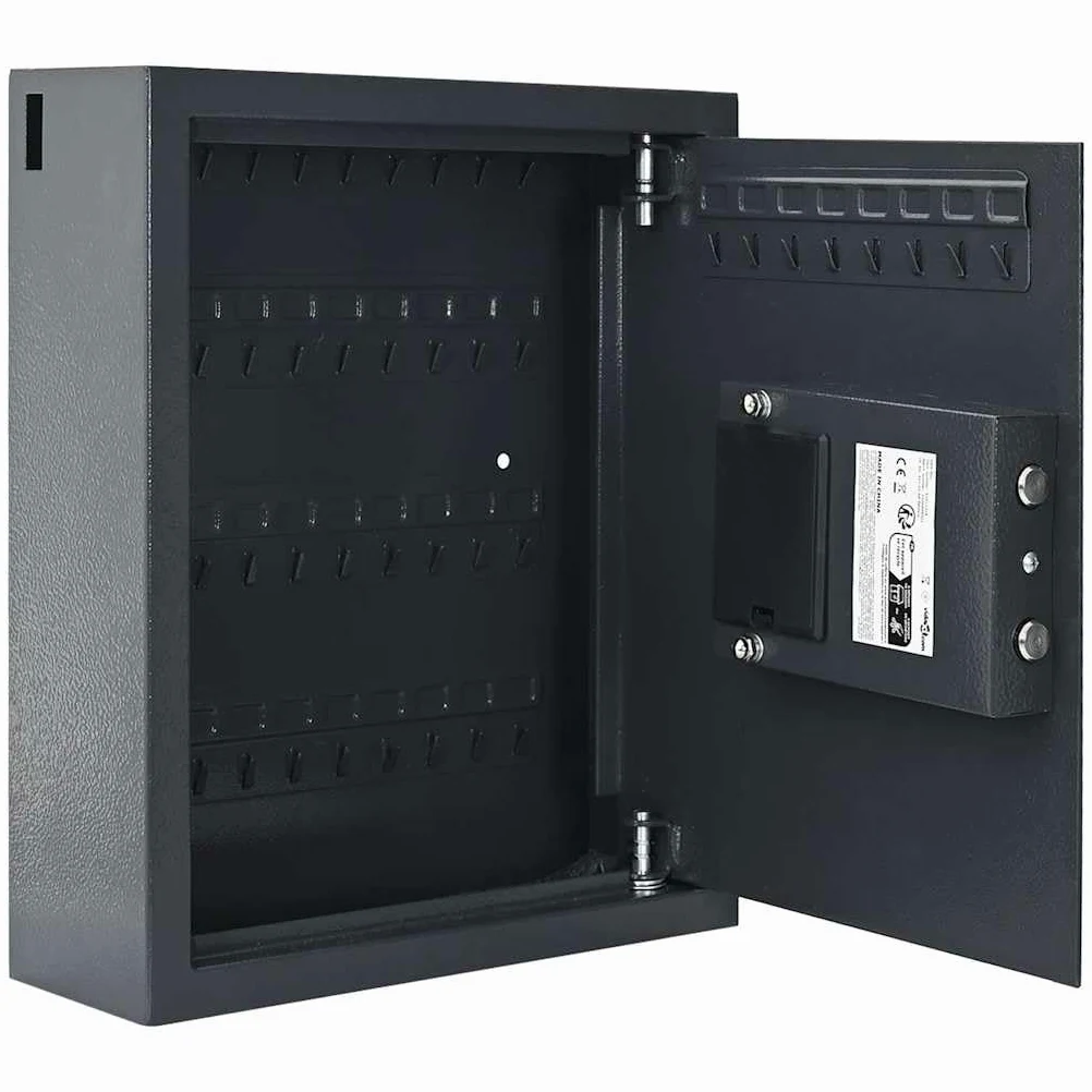Cassaforte digitale grigio scuro con serratura elettronica, 30 x 10 x 36,5 cm, in acciaio opaco, per documenti, mobili, chiavi e armadietti di sicurezza in ufficio o a casa