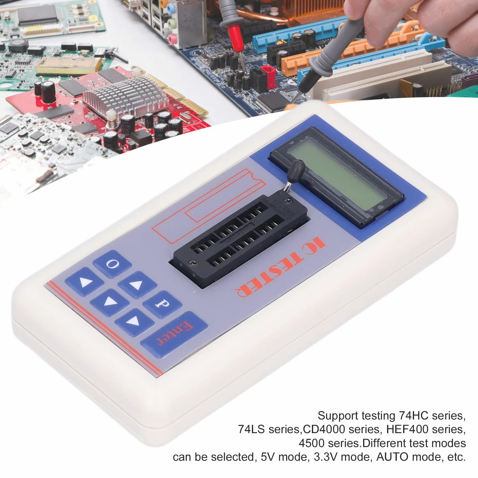 BORDSTRACT Tester di Circuito Integrato TSH 06F Tester di Circuito Integrato Misuratore di Transistor IC Integrato con modalità Auto 5V 3.3V per Test di Circuito(No Terminal)