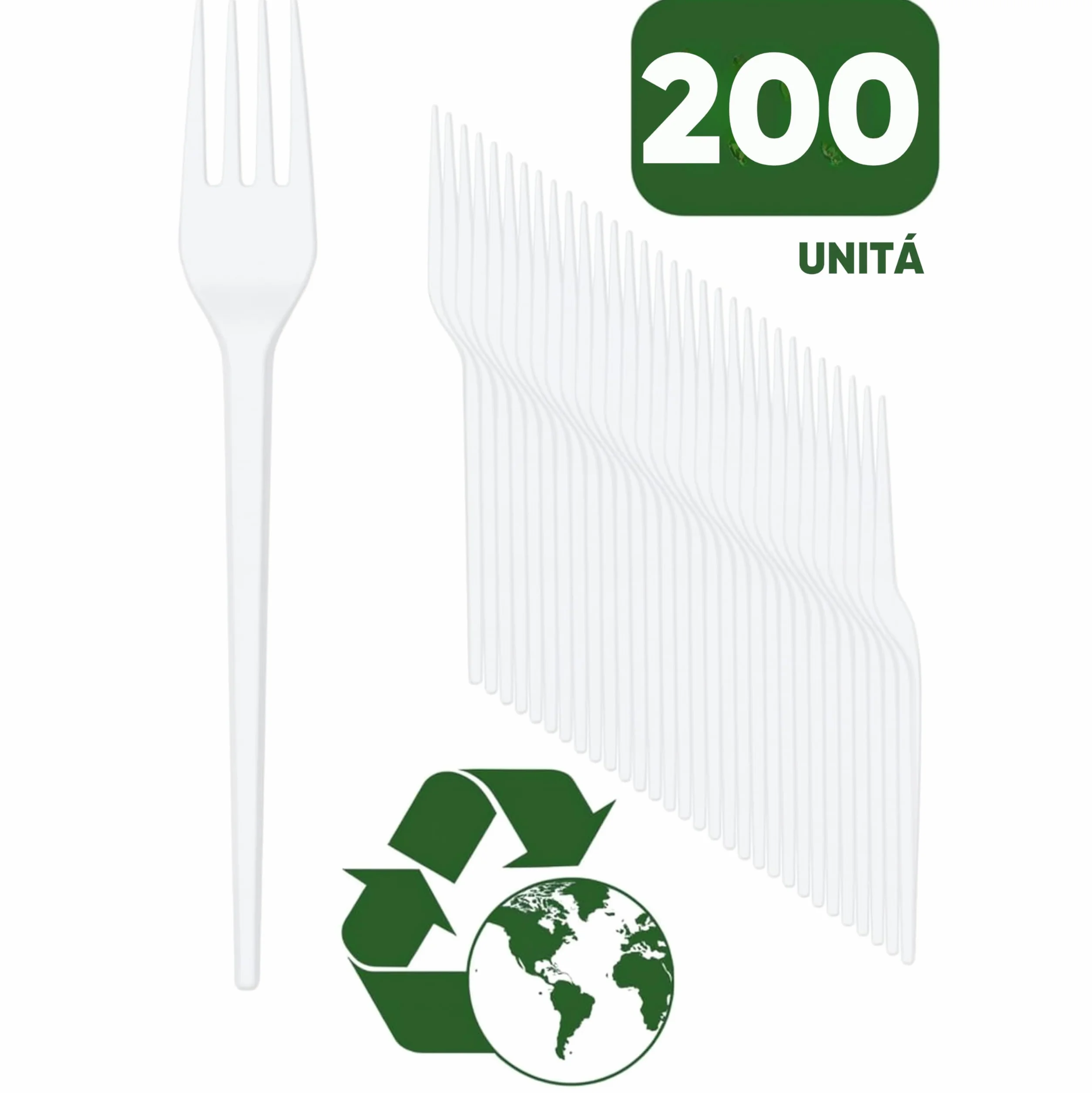 Forchette Bianche in Plastica Riutilizzabili 16,5 cm Lavabili in Lavastoviglie