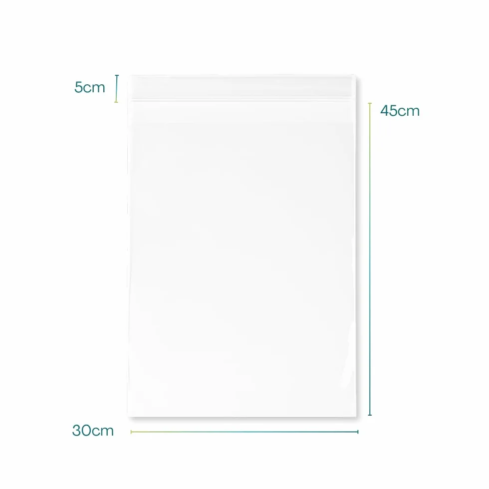 Virsus 100 Buste Cellophane Trasparenti per Indumenti t- Shirt Camice 30x 45 + 5 cm Labbro Aletta Autoadesiva Idea Regalo Confezionare Oggetti Dolci Gioielli Collane