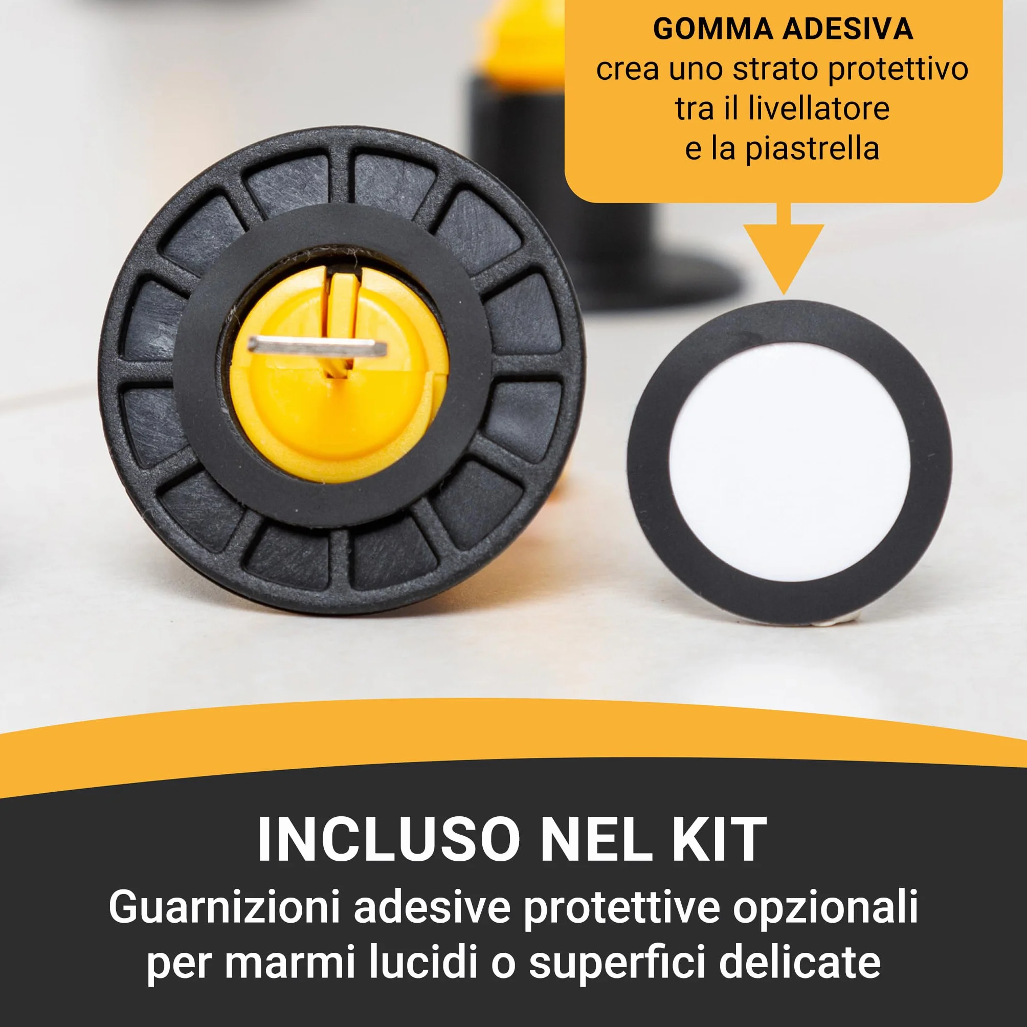 Kit Sistema di Livellamento Piastrelle Proxinova 100pcs, Distanziatori per Piastrelle, Sistema Anti-Graffio, 2 Chiavi, Guanti da Lavoro, 100 Perni