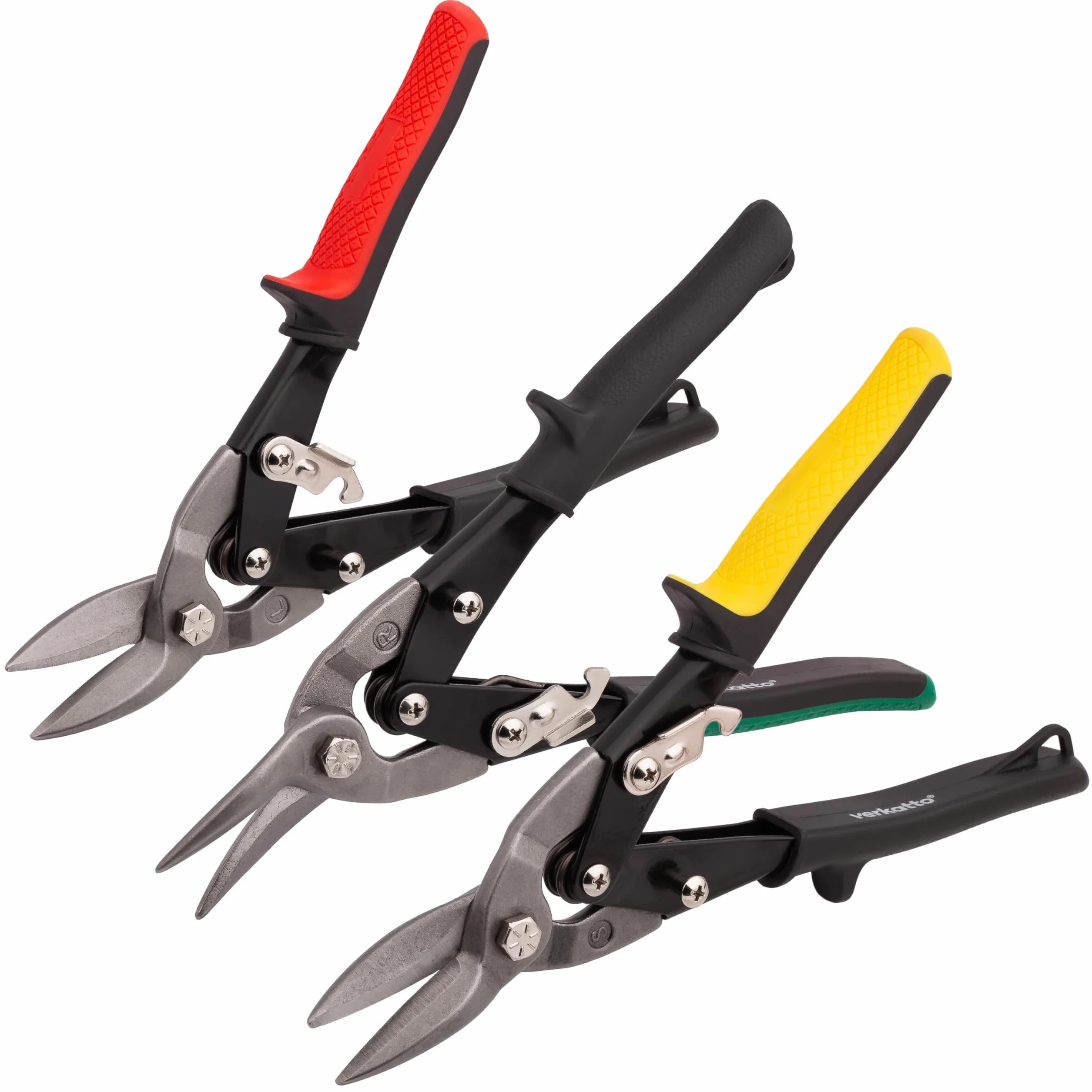 MIVOS Cesoie per Lamiera - Taglio diritto - 26 Cm - Cesoie Continue in Acciaio Al Cromo Vanadio - per Il Taglio di Lamiera, Alluminio, Cuoio, Rete Metallica, Plastica e Rame