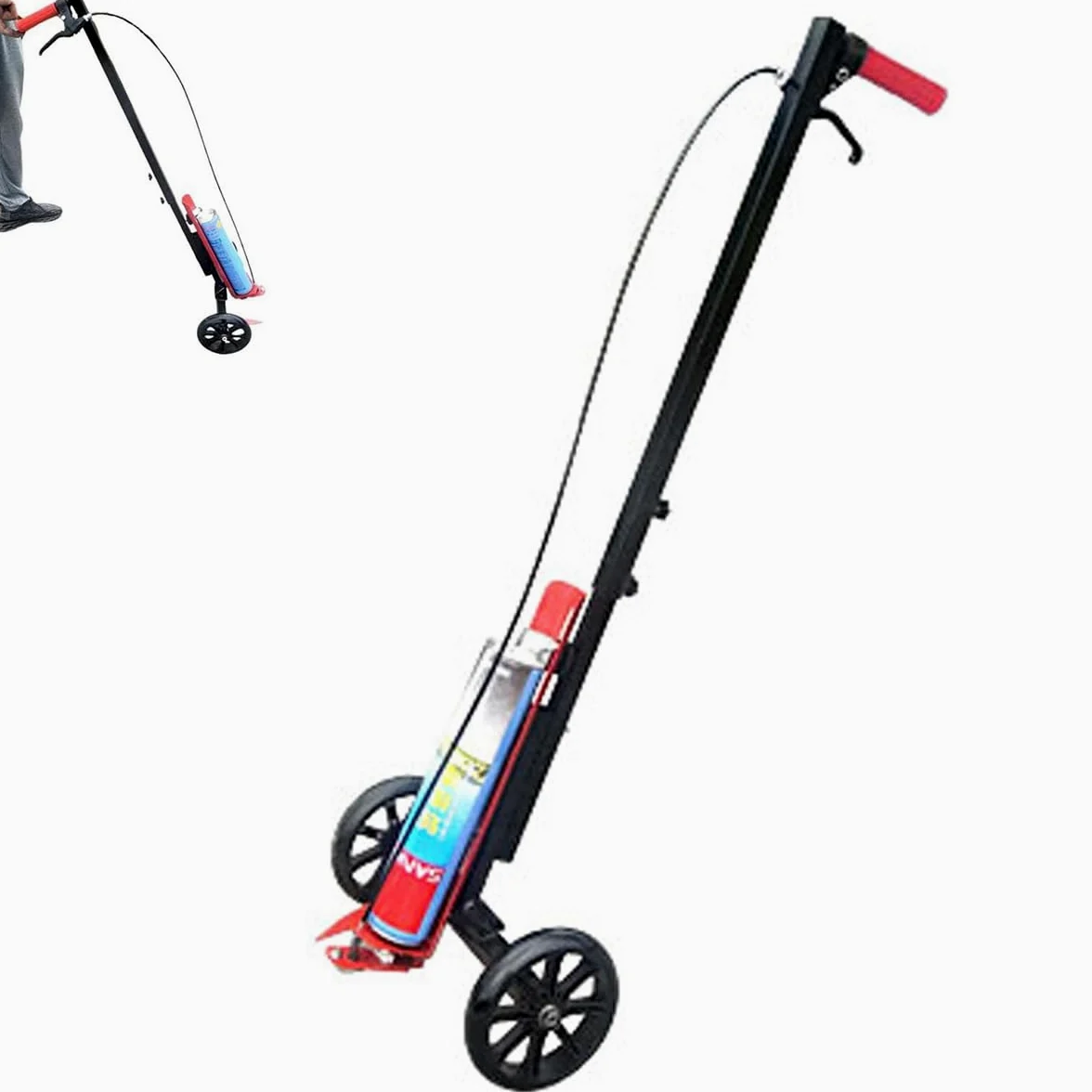 Macchina per marcatura della vernice spray stradale - disegna linee rette, curve, cerchi per strade, fabbriche, garage, stadi