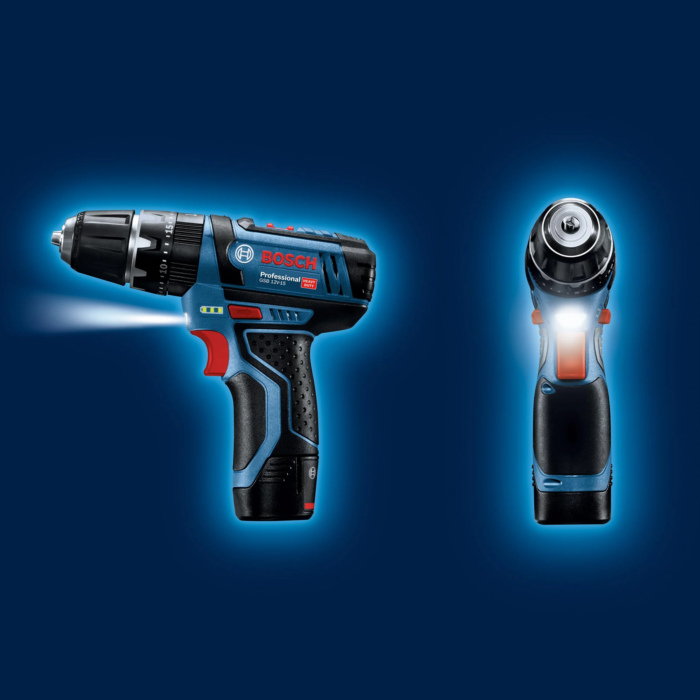 Bosch Professional Sistema 12V Trapano Avvitatore Con Percussione GSB 12V-15, Incl. Batteria 2x2.0 Ah + Caricabatterie, 2x Set Di Trapani, 1x Set Di Punte, In Borsa, Amazon Exclusive Set