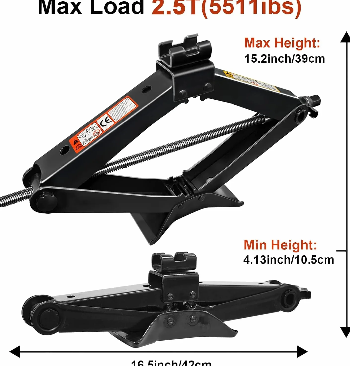 Jack dell'automobile max 2.5T a manovella per auto SUV MPV