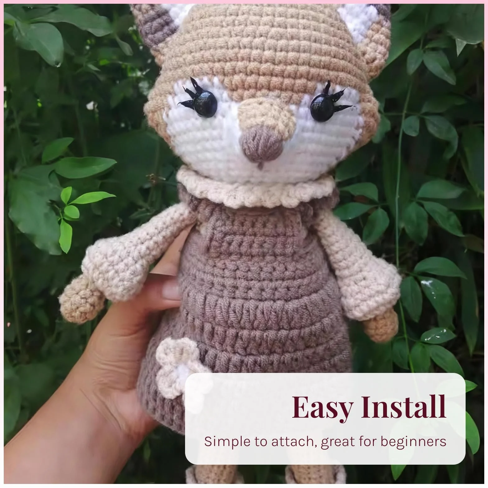 200 pezzi occhi di sicurezza 8 mm con rondelle per amigurumi, pupazzi, bambole e progetti fai-da-te, occhi plastica neri, accessori uncinetto, cucito, feltro, bricolage e artigianato creativo