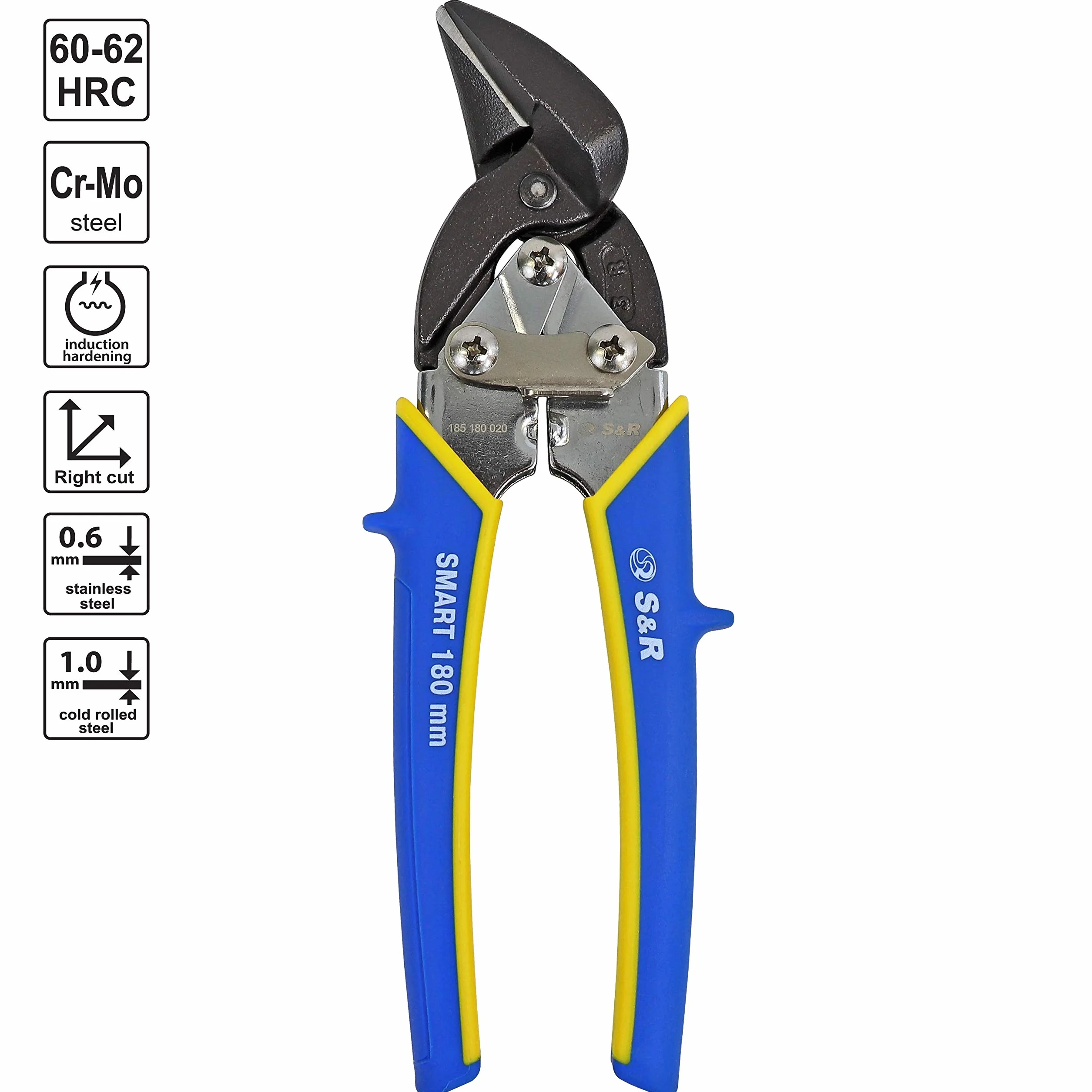 S&R Mini Cesoie per Lamiera. Forbici da lattoniere. 60 – 62 HRC. Taglio a destra