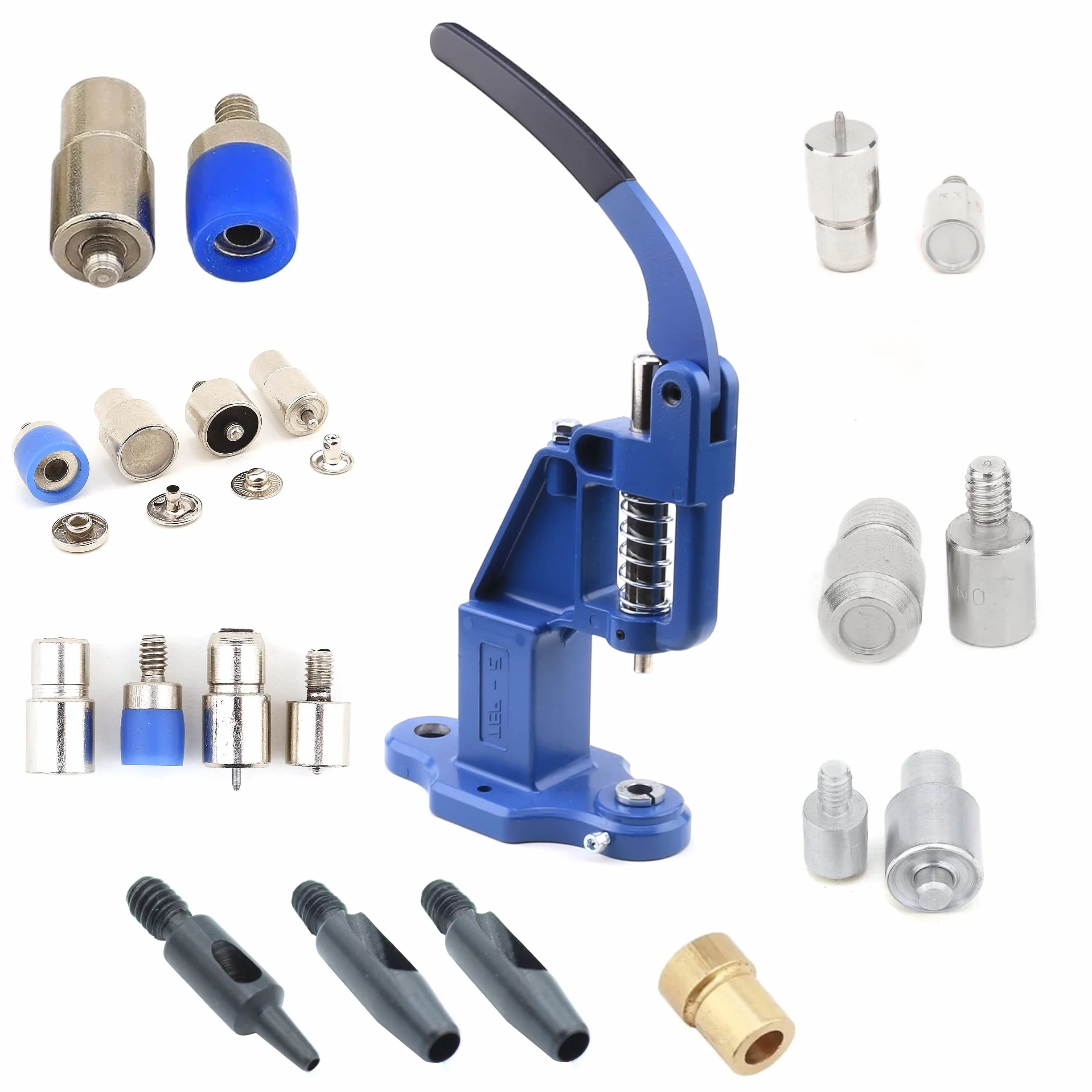 Kit pressa a mano in pelle per regolazione rivetti occhielli bottoni automatici