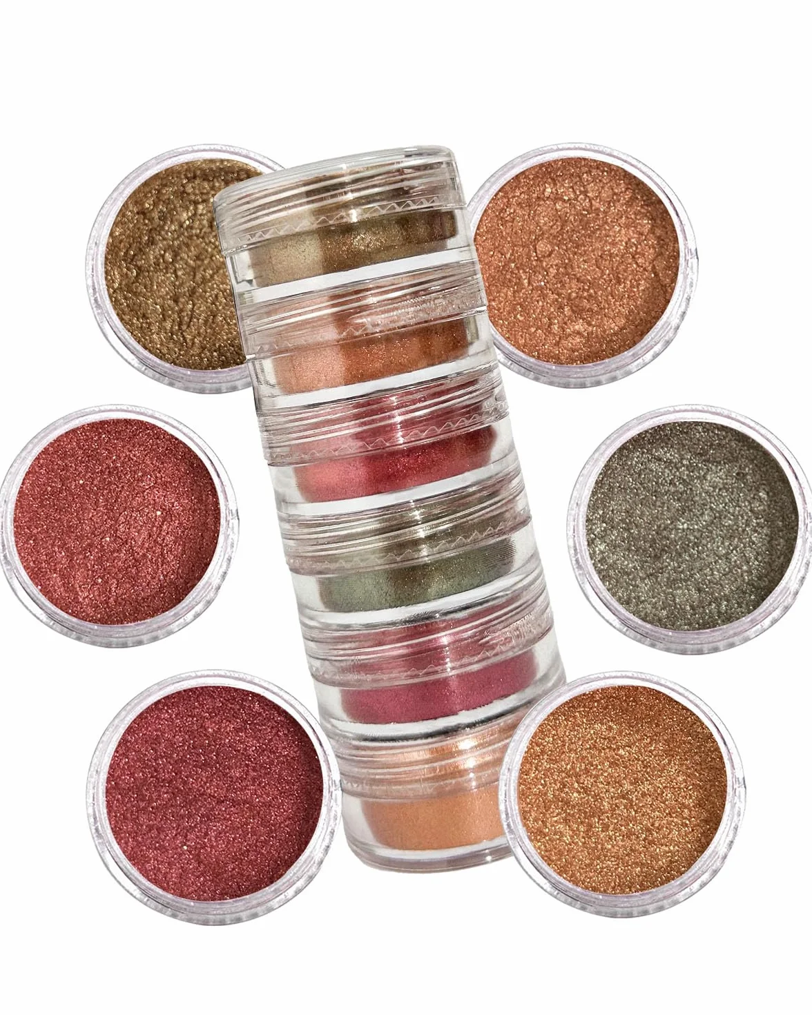 Polvere di Mica – Set 6 Colori per Resina Epossidica, 6 Barattoli di Pigmento Portatili per DIY, Sapone, Candele, Nail Art e Hobby Creativi – Smoky Warm