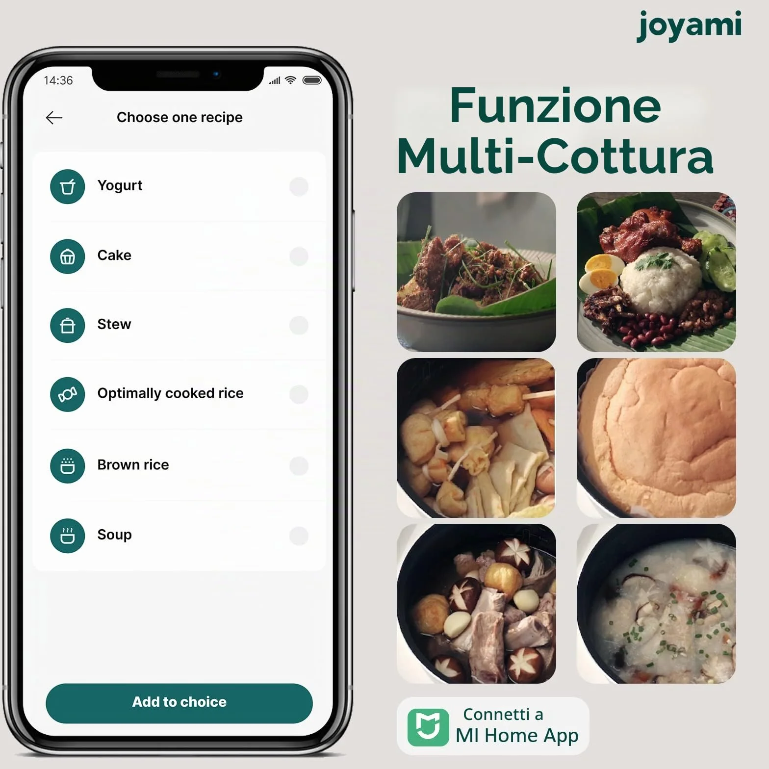 Joyami Mi Smart Couciriso intelligente Smart Rice Cooker 0.8L 3.5 Tazze Interno antiaderente per 6 ciotole Fino a 3 persone Mantenere caldo Modalità preimpostata