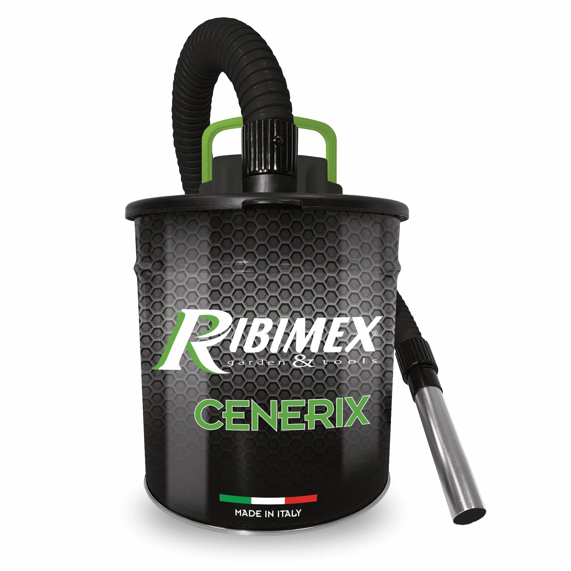 Ribimex Aspiracenere Elettrico Cenerix, con Funzione Soffiante e Filtro HEPA Lavabile, Bidone da 18 L, Potenza 1200 W, Ideale per Aspirare Ceneri Fredde da Stufe, Caminetti e Barbecue - PRCEN003/1200