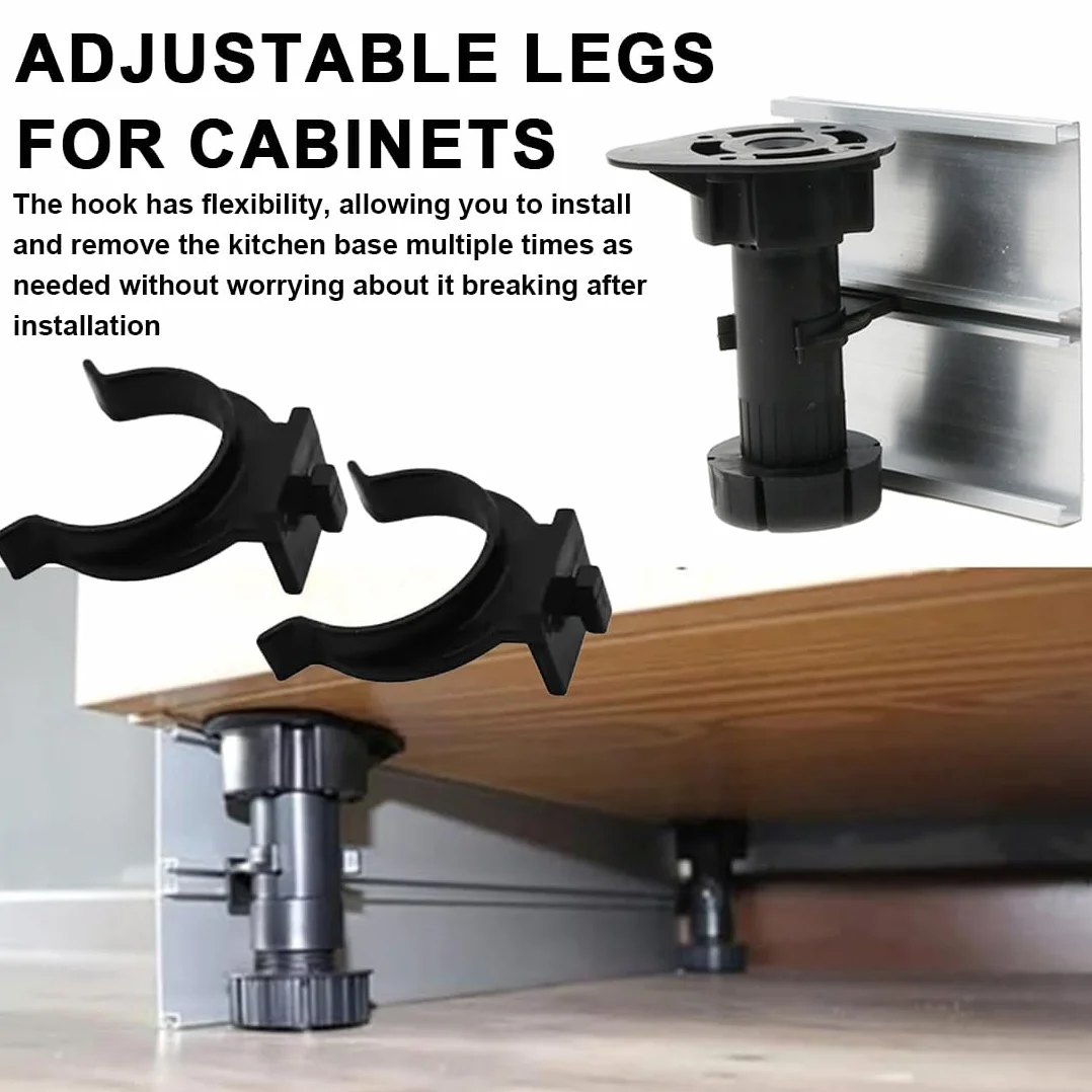 40 Pezzi Gancio per Zoccolo da Cucina Universale in ABS e Alluminio, Clip, Battiscopa, Ganci, Montaggio a Parete, Design Antiscivolo, Multiuso