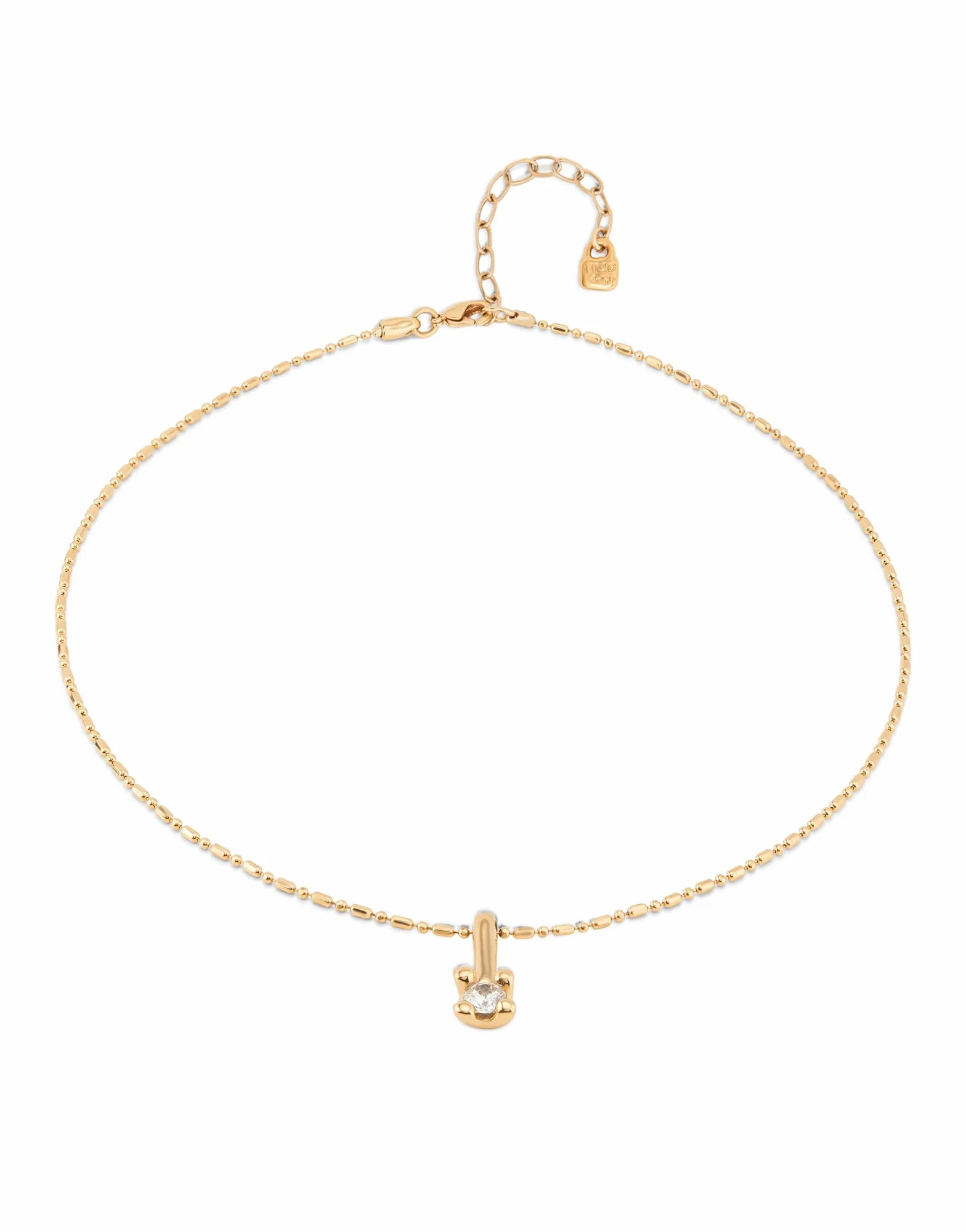 Uno de 50 collana catena lega di metallo placcato in oro 18 carati zirconia bianca