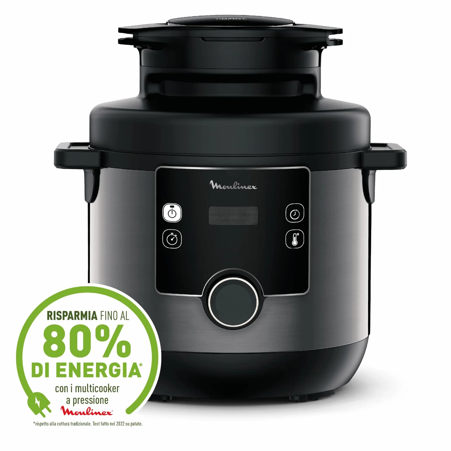 Moulinex Turbo Cuisine & Fry Multicooker 15 in 1, Facile e Veloce 7.6L, Funzioni Friggitrice ad Aria e Cottura a Pressione, Versatile, CE7788