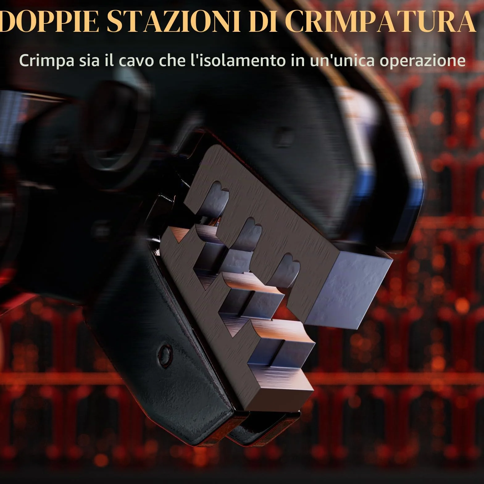 PEBA Pinza Crimpatrice con 10 Types di Faston Connettori – Pinza crimpatrice per connettori da 0,25 a 2,50 mm² | Pinze a manicotti a spina piatta, Strumento di crimpatura, Bussola piatta