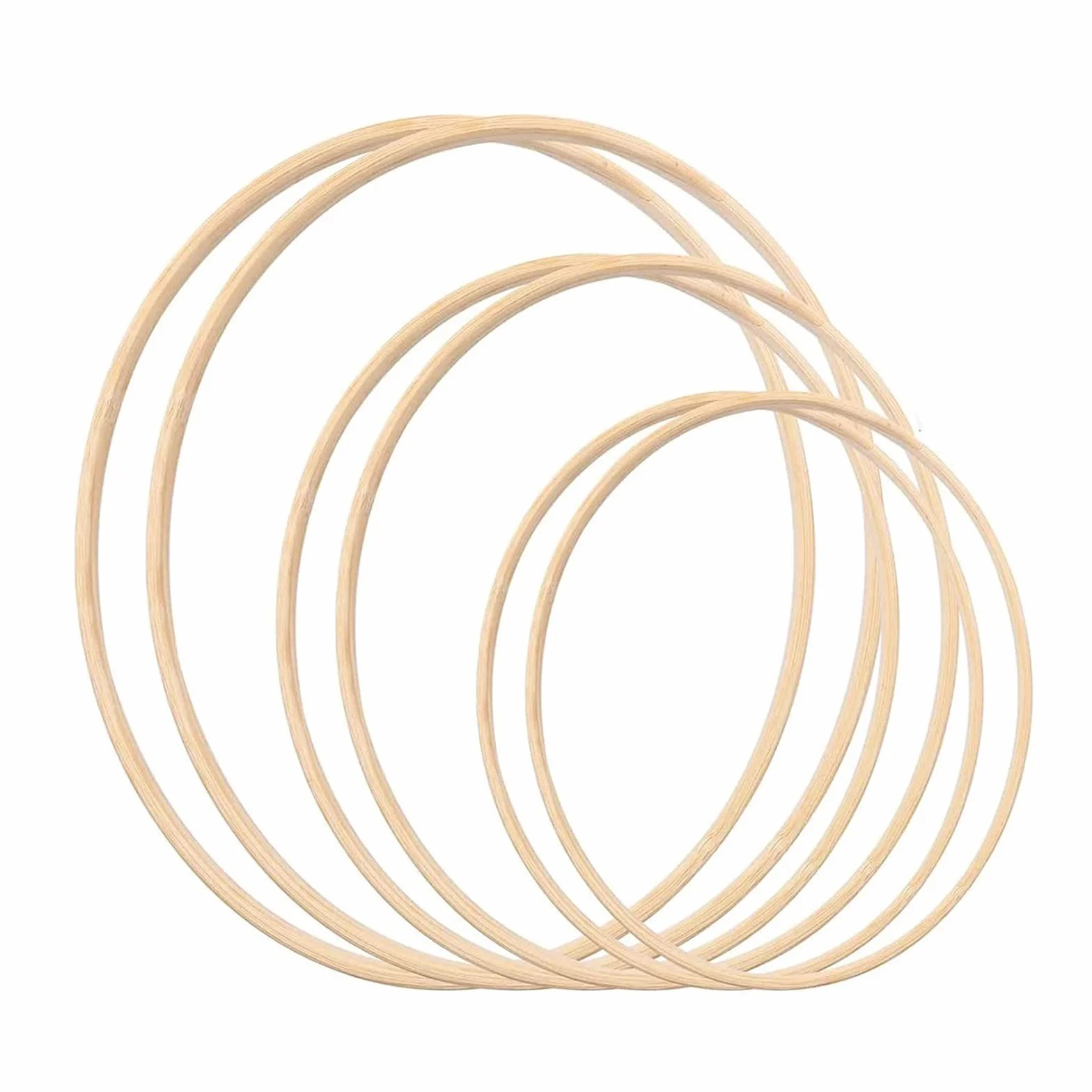 Anelli Floreali Corona Bambù Dream Catcher Cerchio Rotondo Legno Macramé Fai Da Te 3 Dimensioni 10/12/15 cm