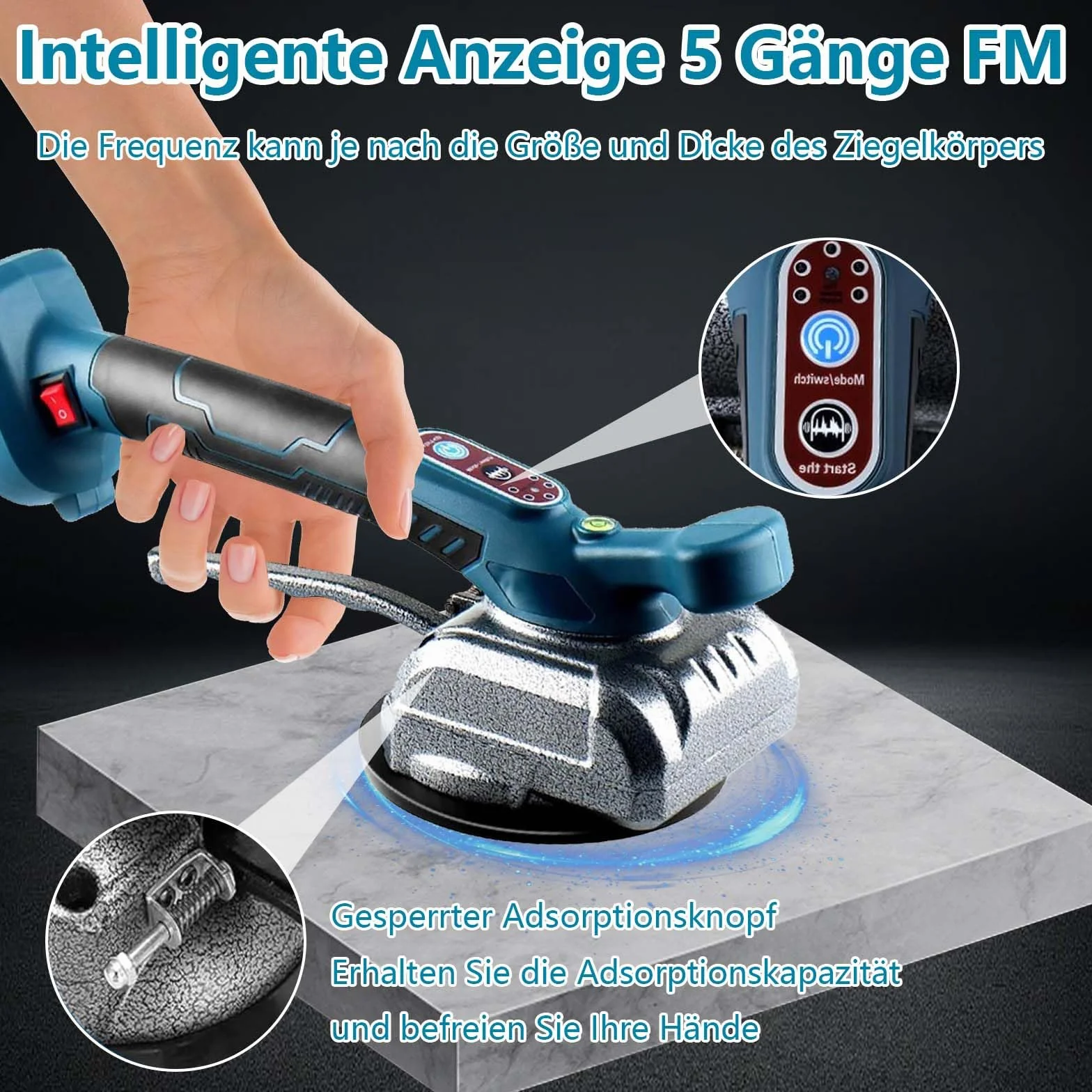 Vibratori per Piastrelle a Batteria,Vibratore per Piastrelle compatibile con batterie Makita da 18V,Macchina Elettrica per Piastrelle Portata Massima 100kg per la posa di piastrelle