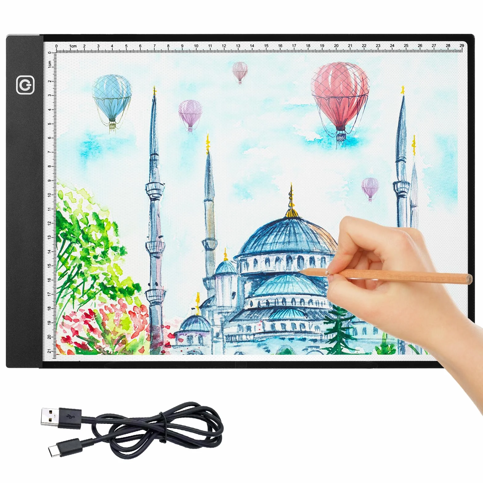 AUAUY A4 Tavoletta Luminosa per Disegnare, Ultrasottile Lavagna Luminosa, Scatola luminosa a LED, con Luminosità Regolabile, per Animazione,Schizzi,Progettazione,Pittura a Diamante 5D